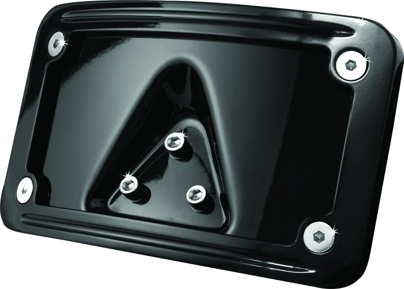 Kuryakyn Curved Laydown License Plate Frame Gloss Black - 3148