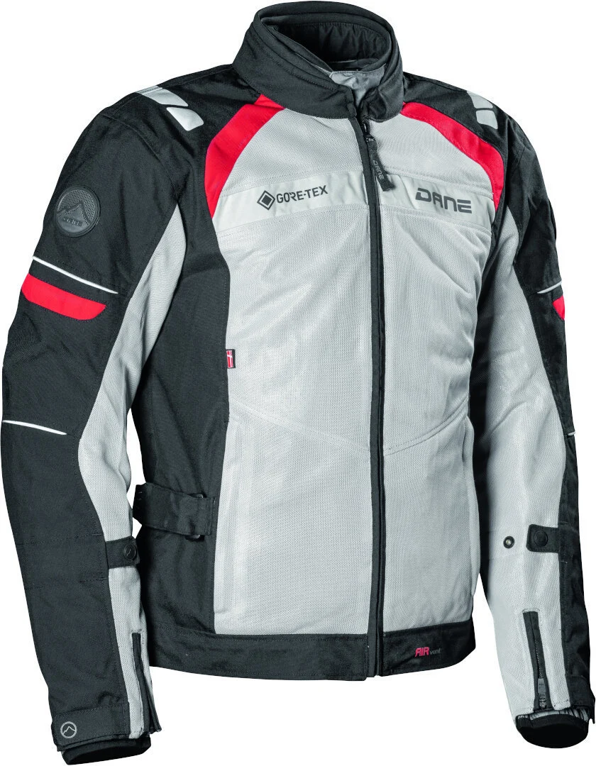 DANE Riva GTX waterproof Motorcycle Textile Jacket black/grey/red