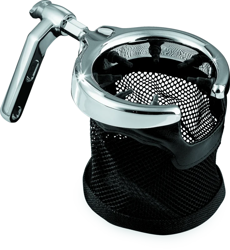 Kuryakyn Drink Holder Mesh Basket with Perch Mount Universal Chrome - 1462