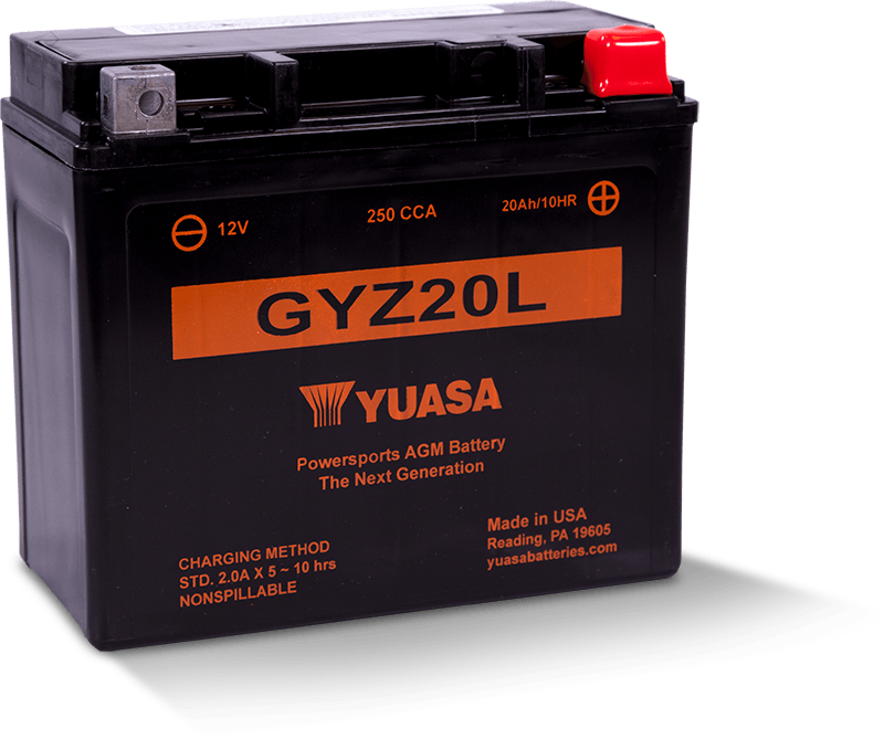 Yuasa GYZ20L High Performance Maintenance Free AGM 12-Volt Battery - YUAM720GZ