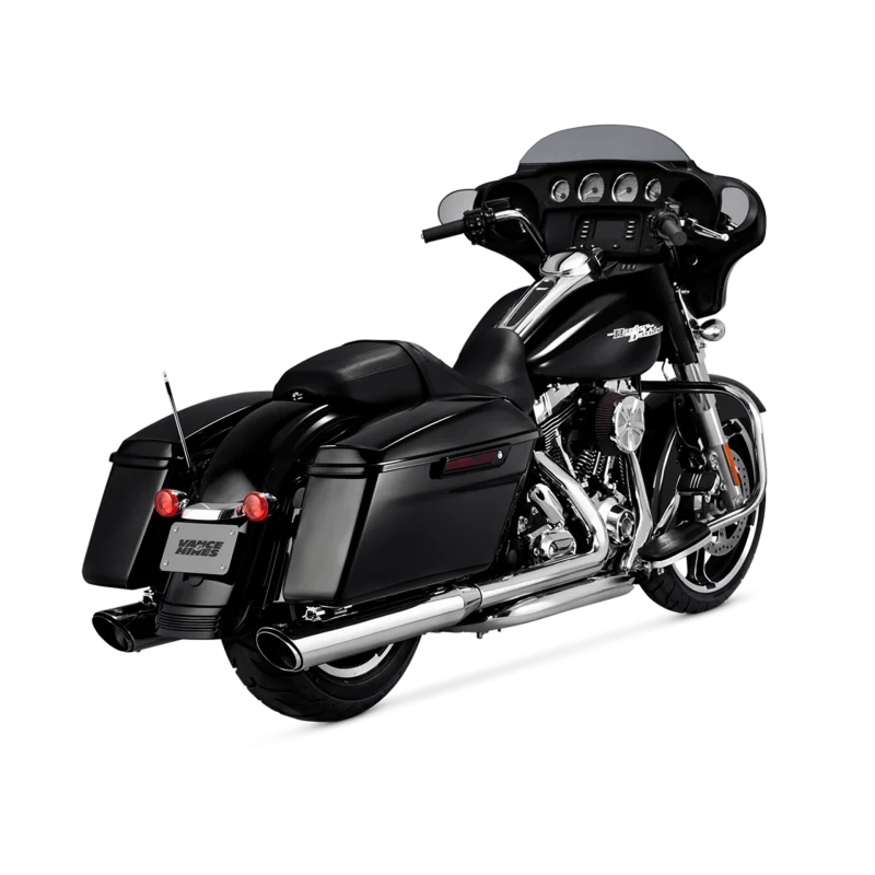 Vance & Hines HD Dresser 17-22 Twin Slash Round Chrome Slip-On Exhaust - 16672
