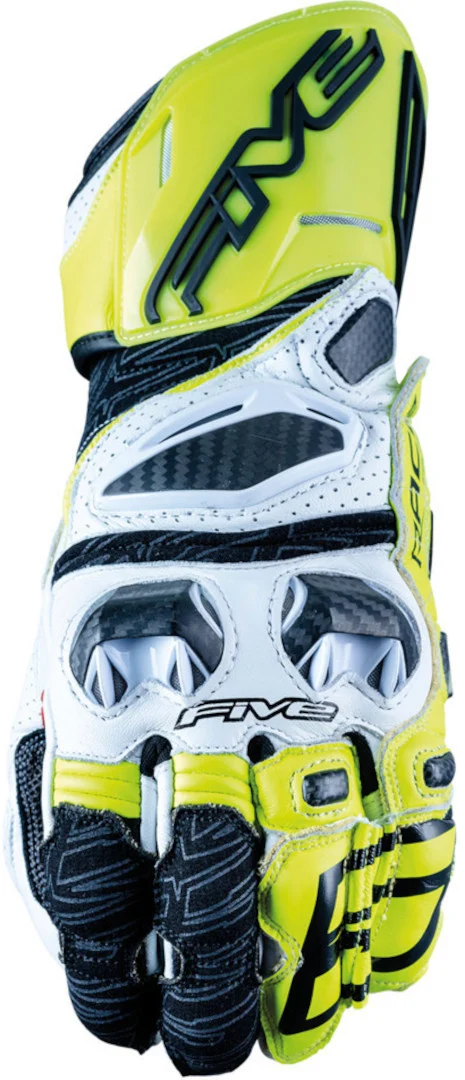 FIVE RFX Race Motorcycle Gloves white/yellow