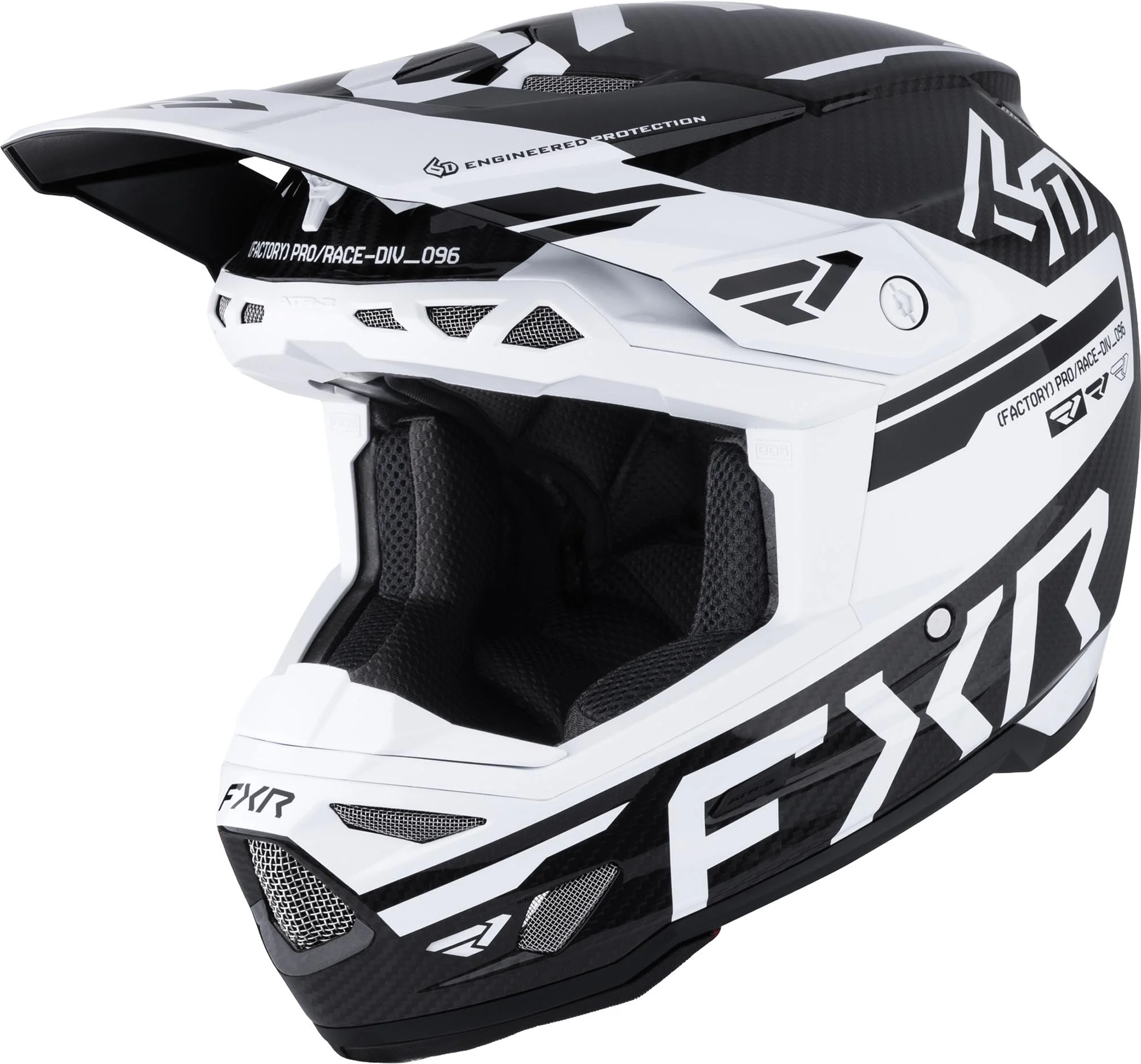 FXR 6D ATR-3 FIM Carbon Motocross Helmet white/black