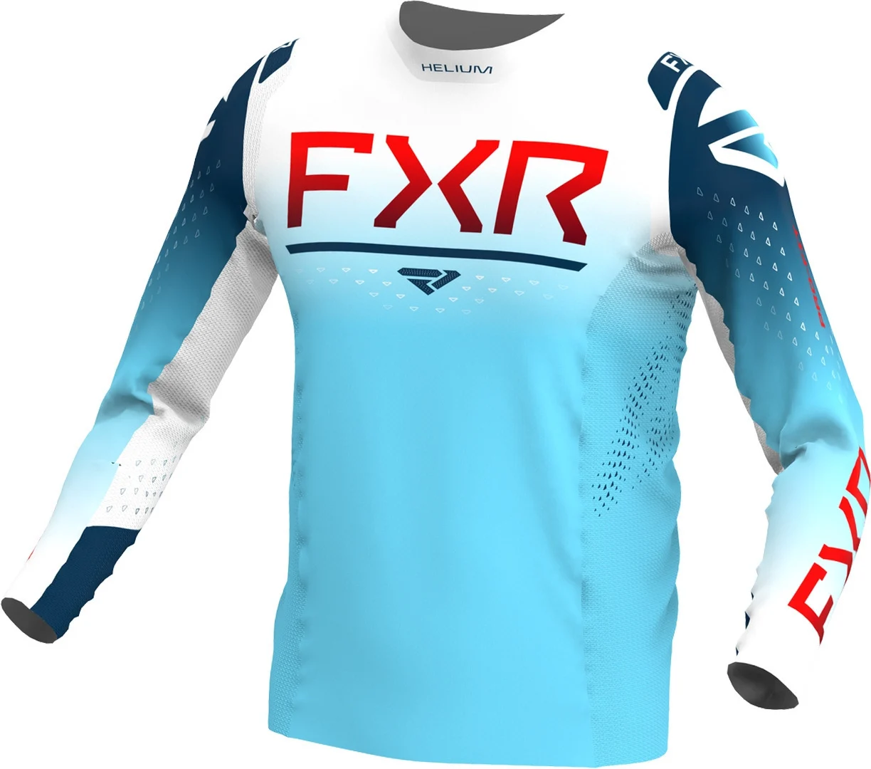 FXR Helium 2023 Motocross Jersey light blue/white