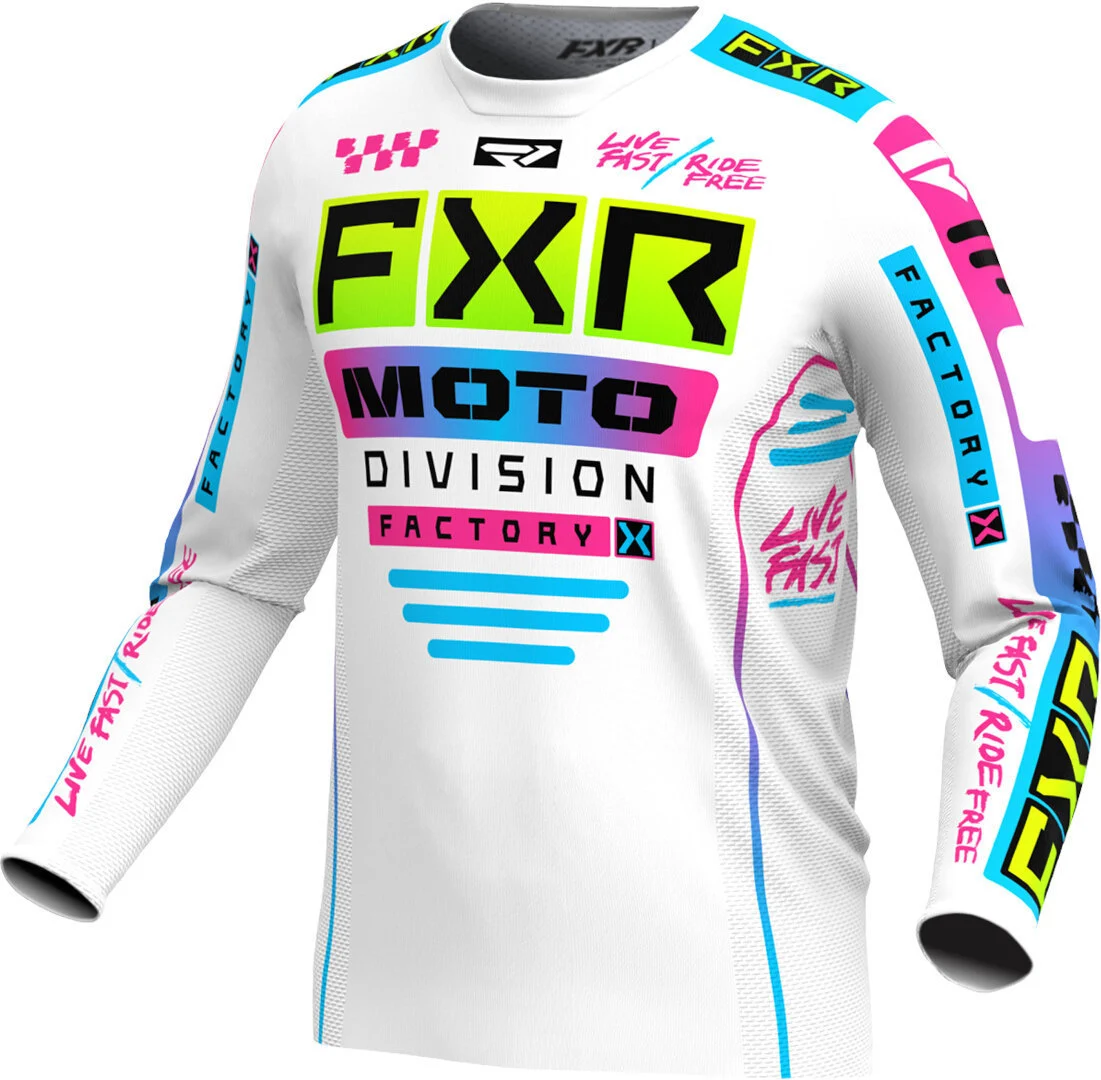 FXR Podium Gladiator 2024 Motocross Jersey white/black/blue