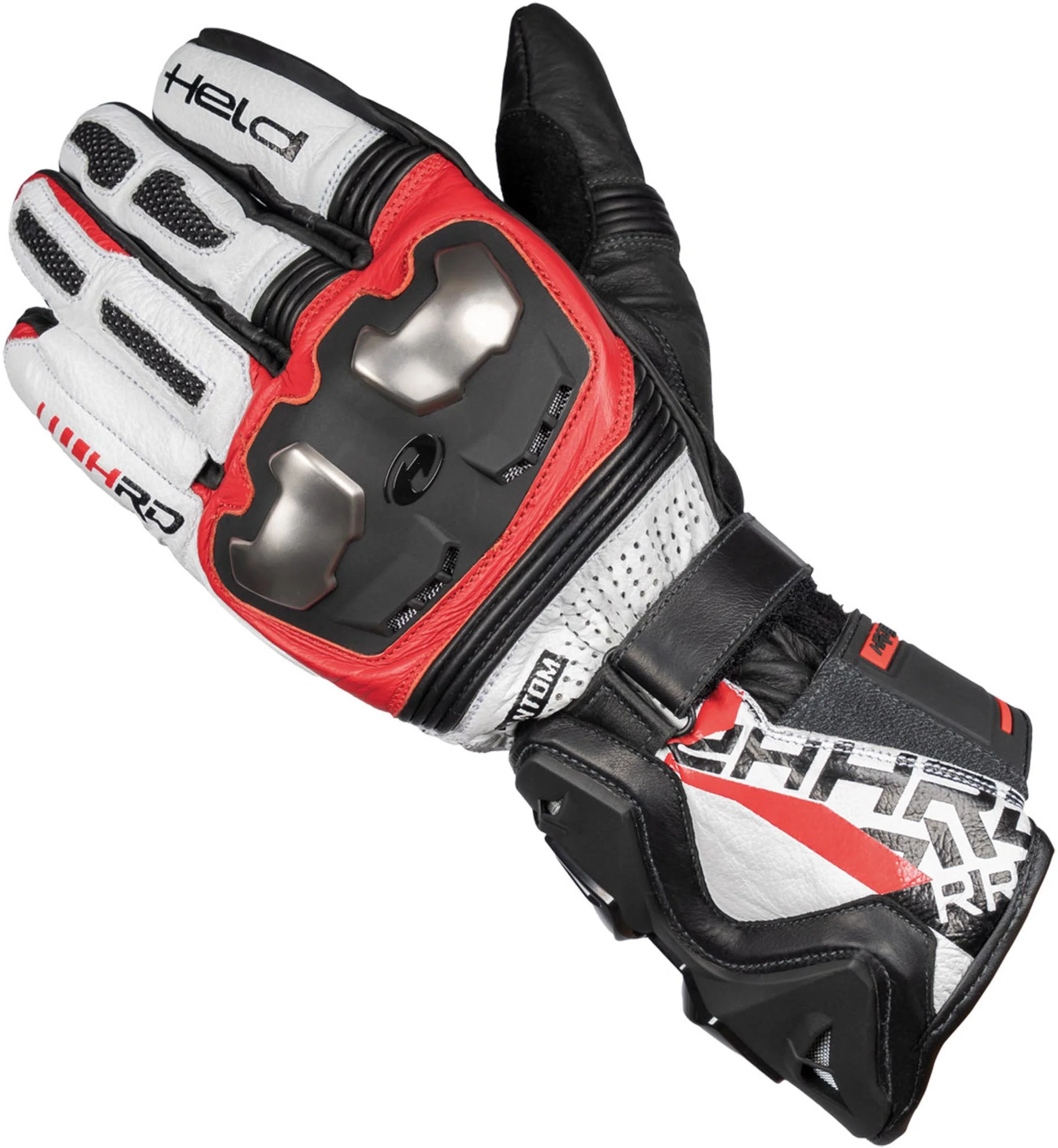 Held Phantom 3 Motorcycle Gloves white/red