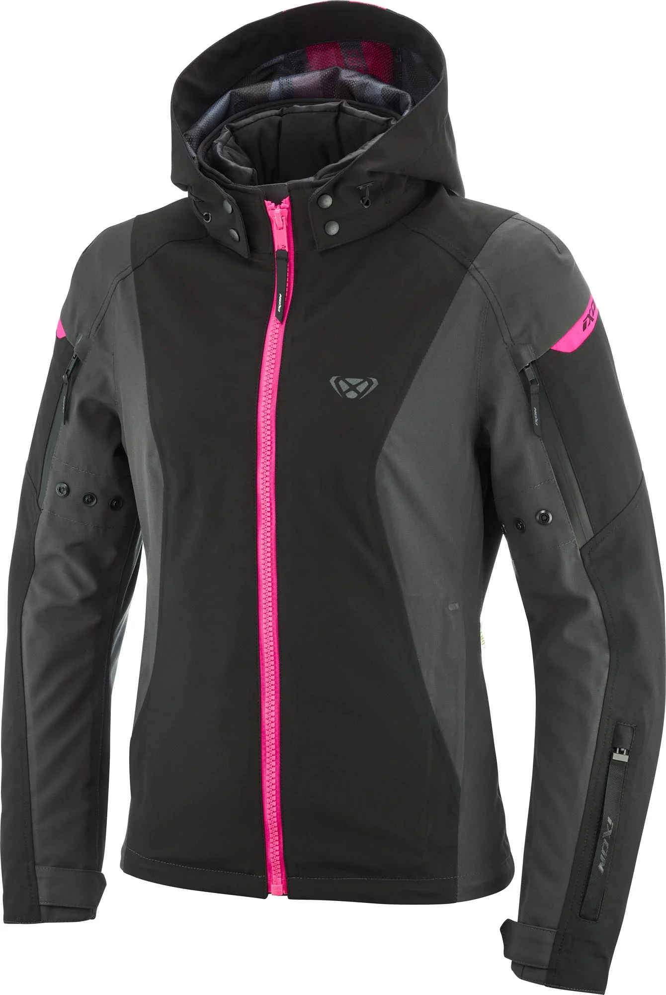 Ixon Burning Ladies Motorcycle Textile Jacket black/grey/pink
