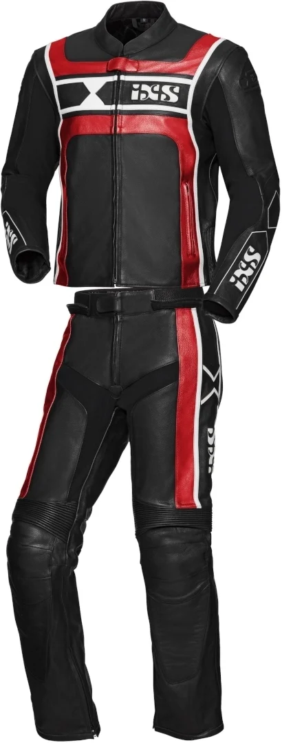 IXS Sport RS-500 Two Piece Motorcycle Leather Suit black/red/white