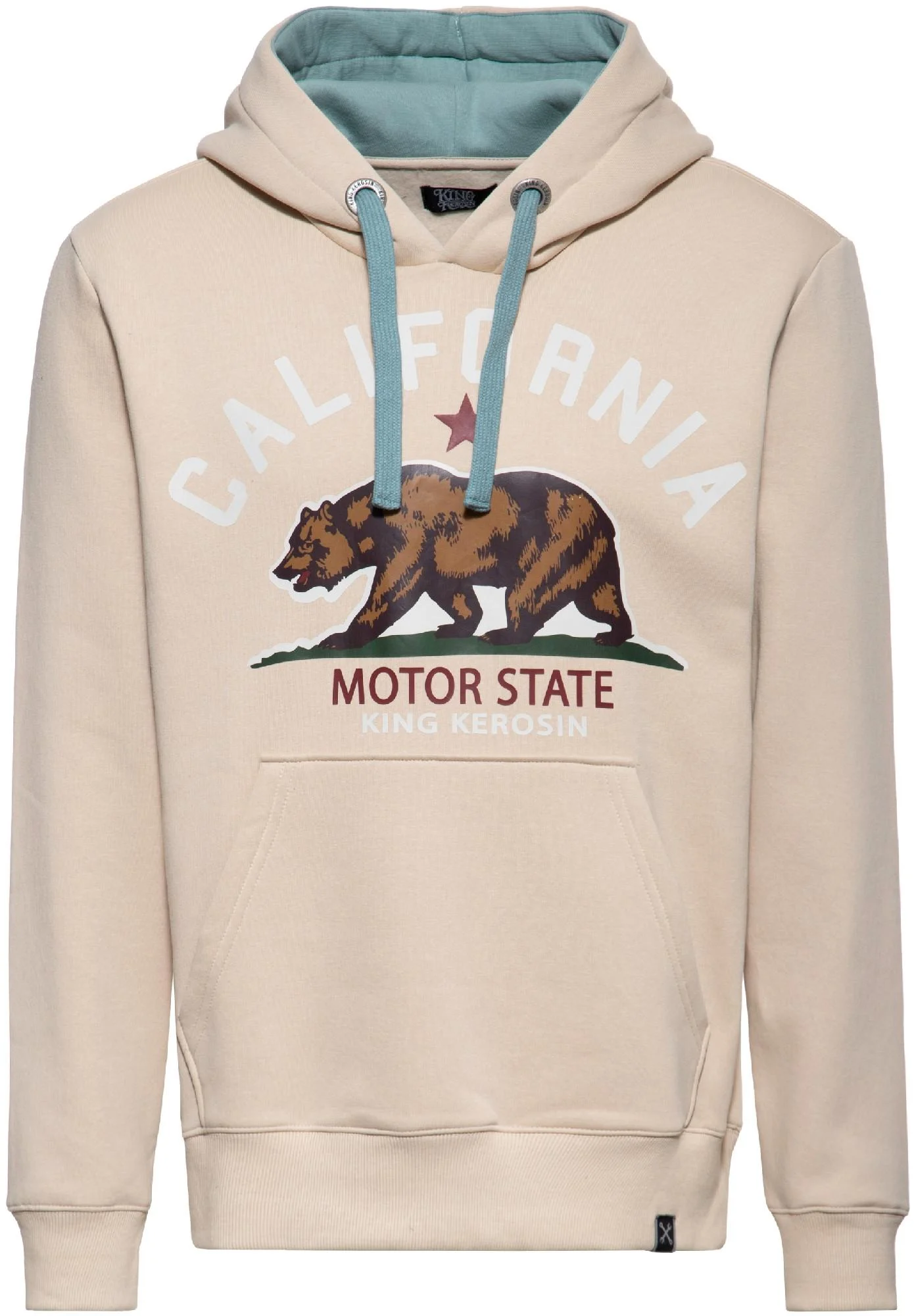 King Kerosin California Motor State Hoodie beige