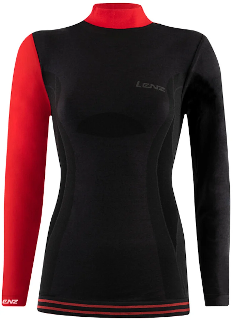 Lenz 6.0 Merino Turtle Neck Ladies Longsleeve Shirt black/red