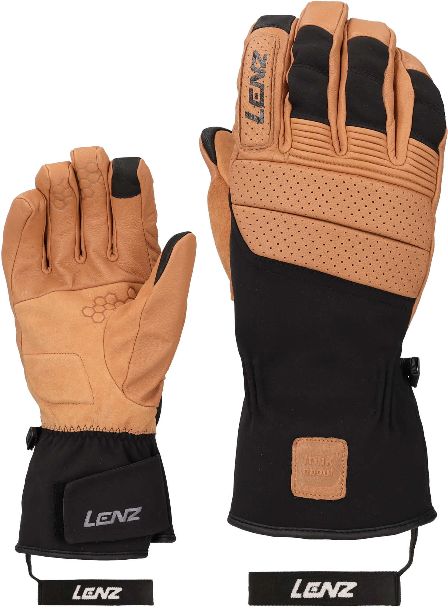 Lenz Think About Ski Gloves brown/black