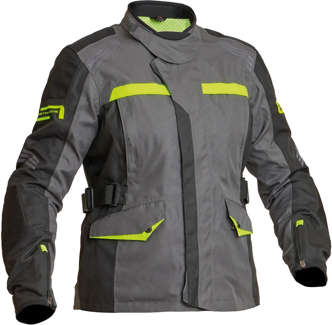 Lindstrands Granberg waterproof Ladies Motorcycle Textile Jacke dark grey/black/yellow