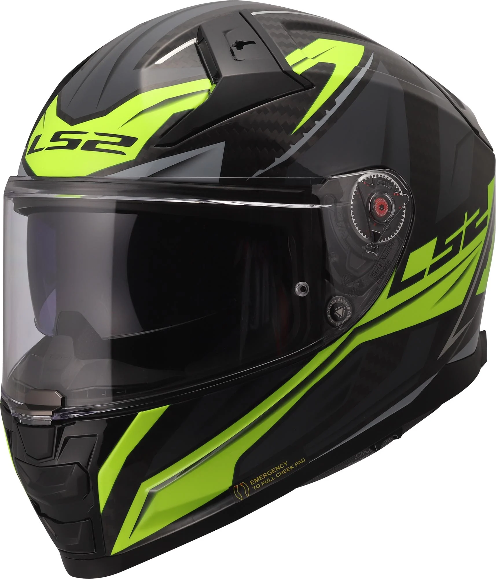 LS2 FF811 Vector II Carbon Savage Helmet  black/yellow