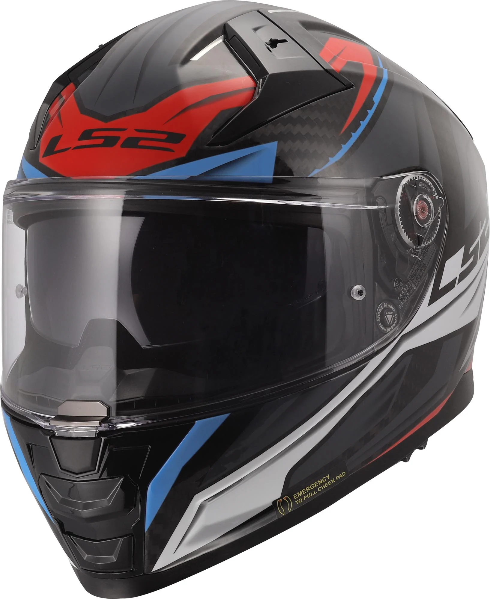 LS2 FF811 Vector II Carbon Savage Helmet  white/blue/red