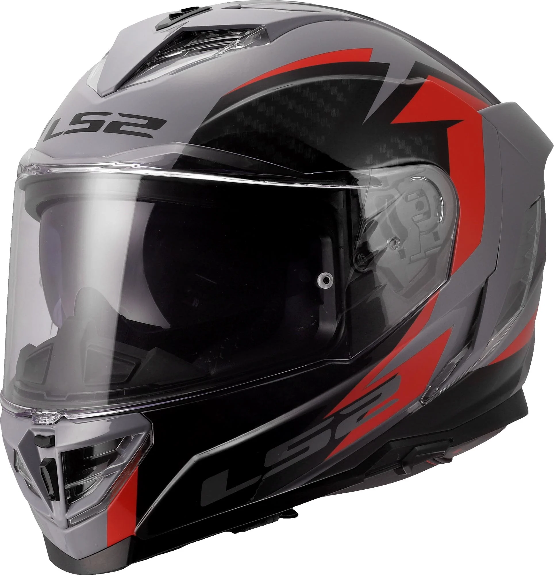 LS2 FF818 Storm III Dynamo Helmet  grey/red