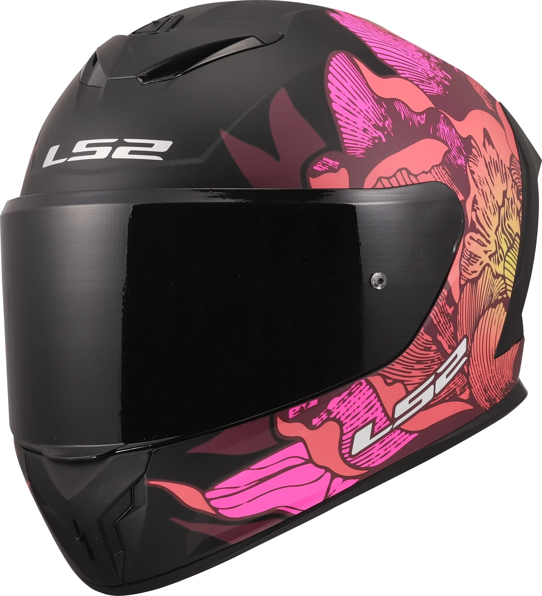 LS2 FF820 Rapid III Poppies Helmet  black/hotpink