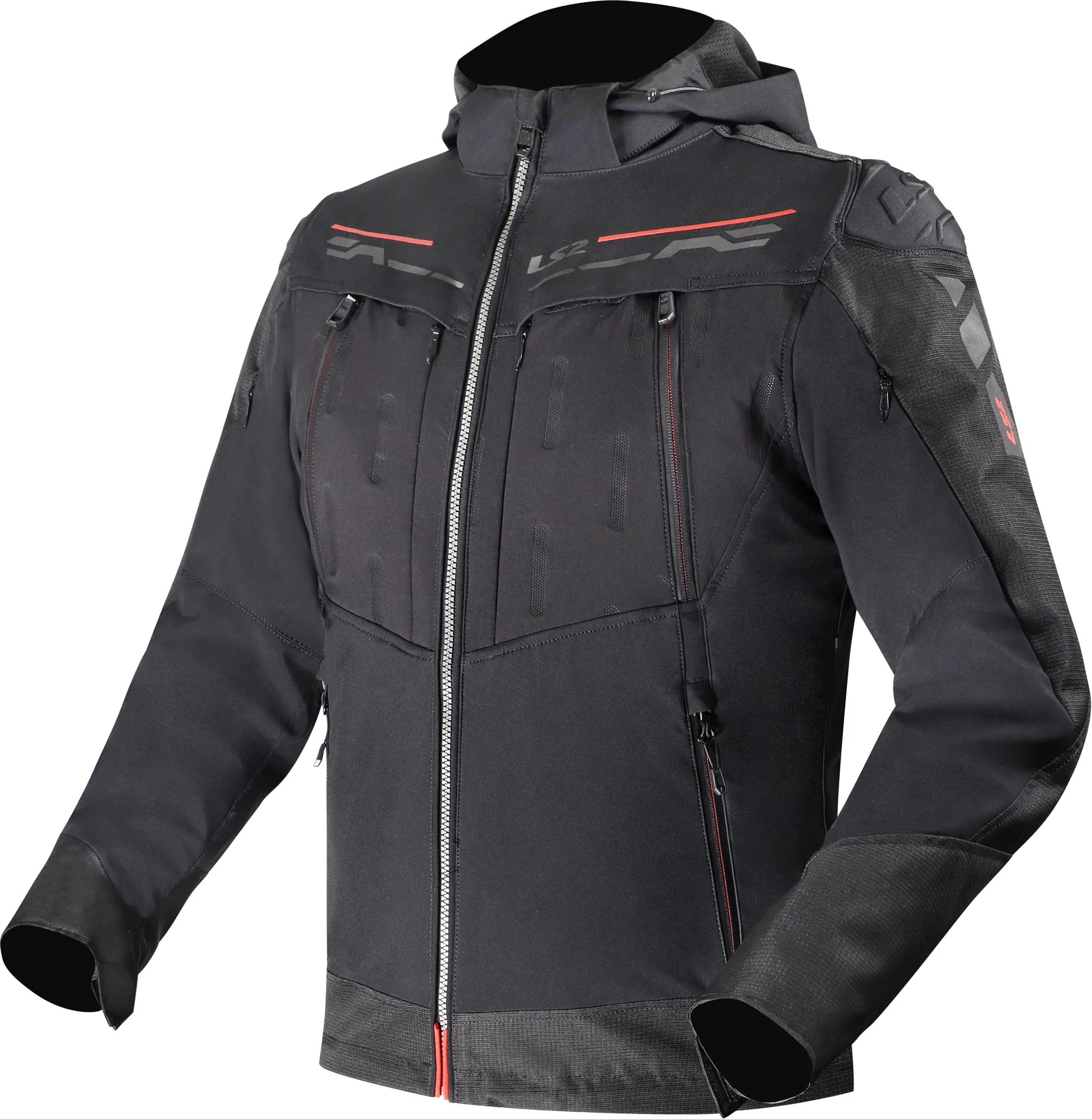LS2 Zirconium Evo waterproof Motorcycle Textile Jacket black/red