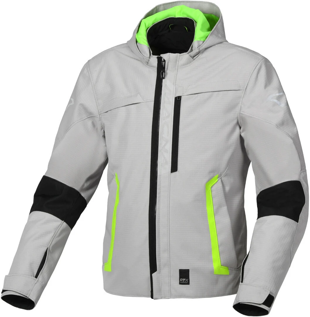 Macna Riggor waterproof Motorcycle Textile Jacket grey/black/yellow