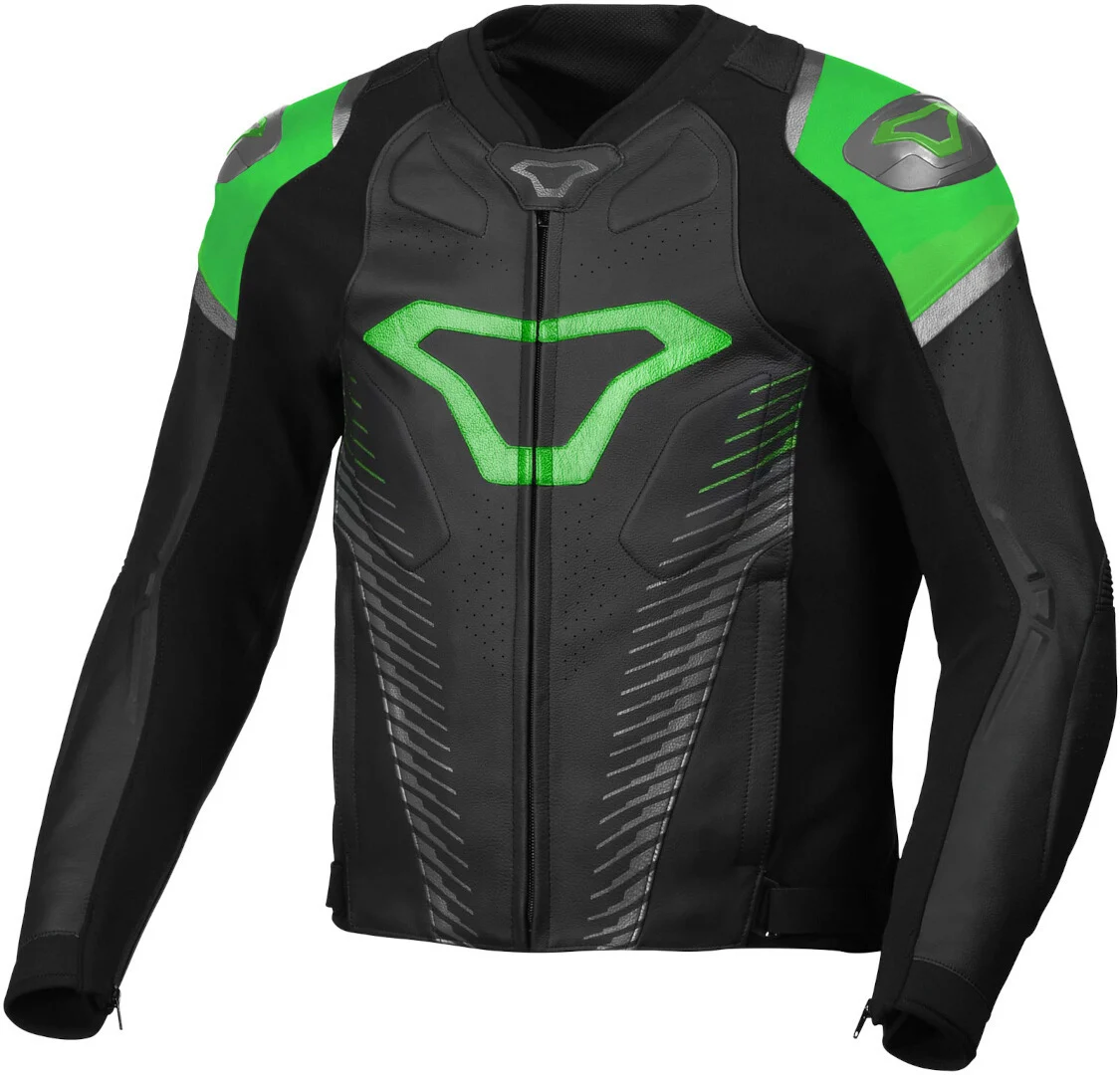 Macna Tronniq Motorcycle Leather Jacket black/green