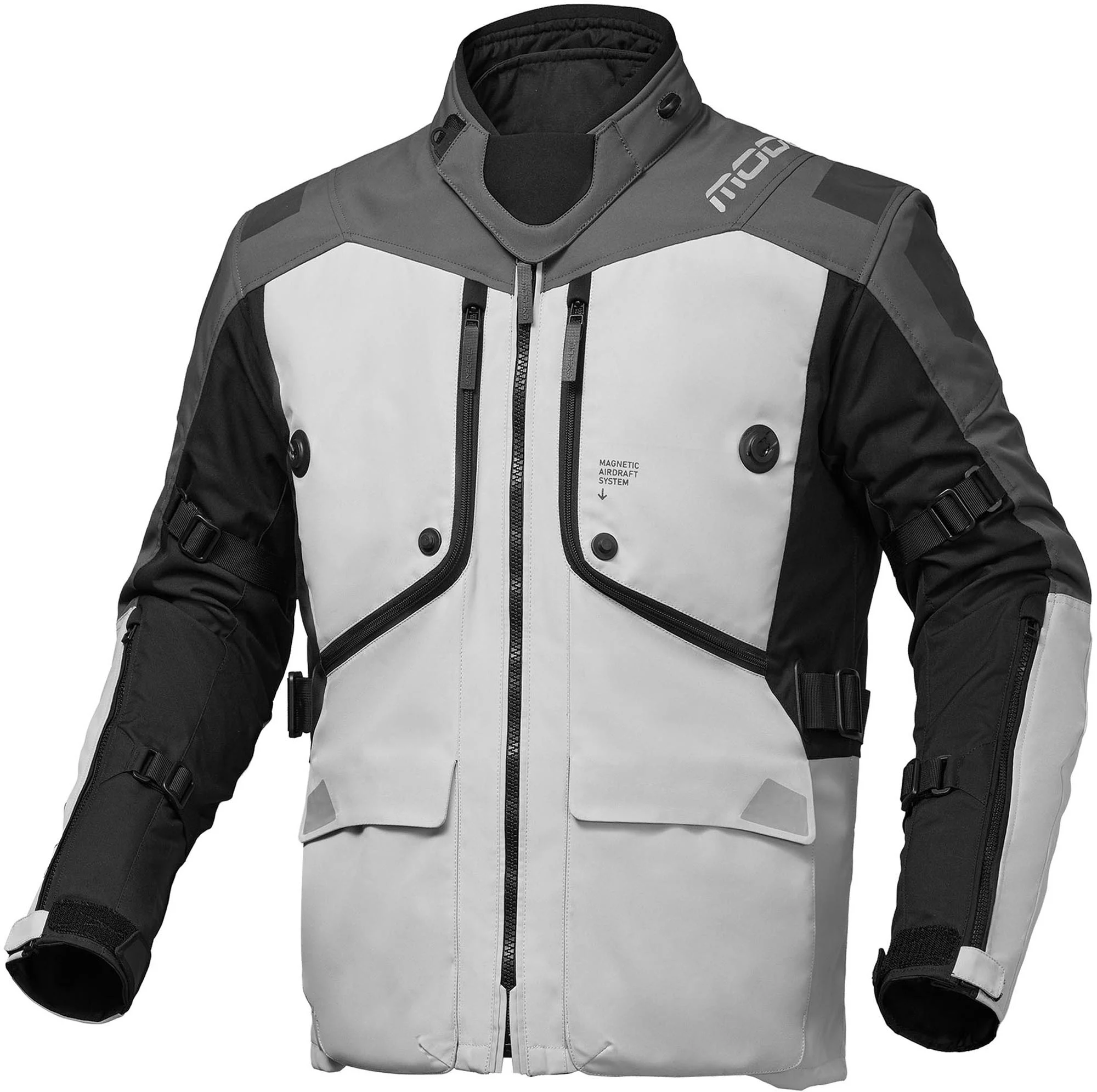 Modeka Aeris II Motorcycle Textile Jacket light grey/black