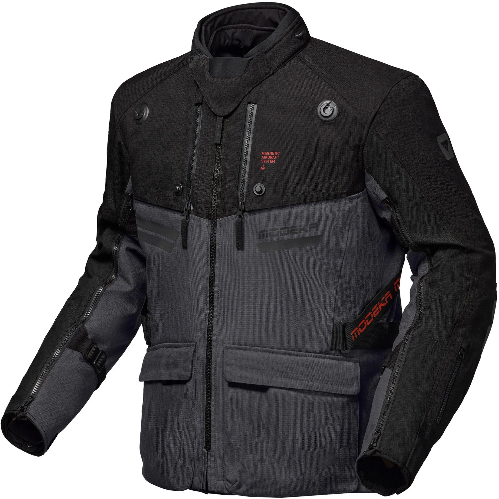 Modeka Atlaz Motorcycle Textile Jacket dark grey/black