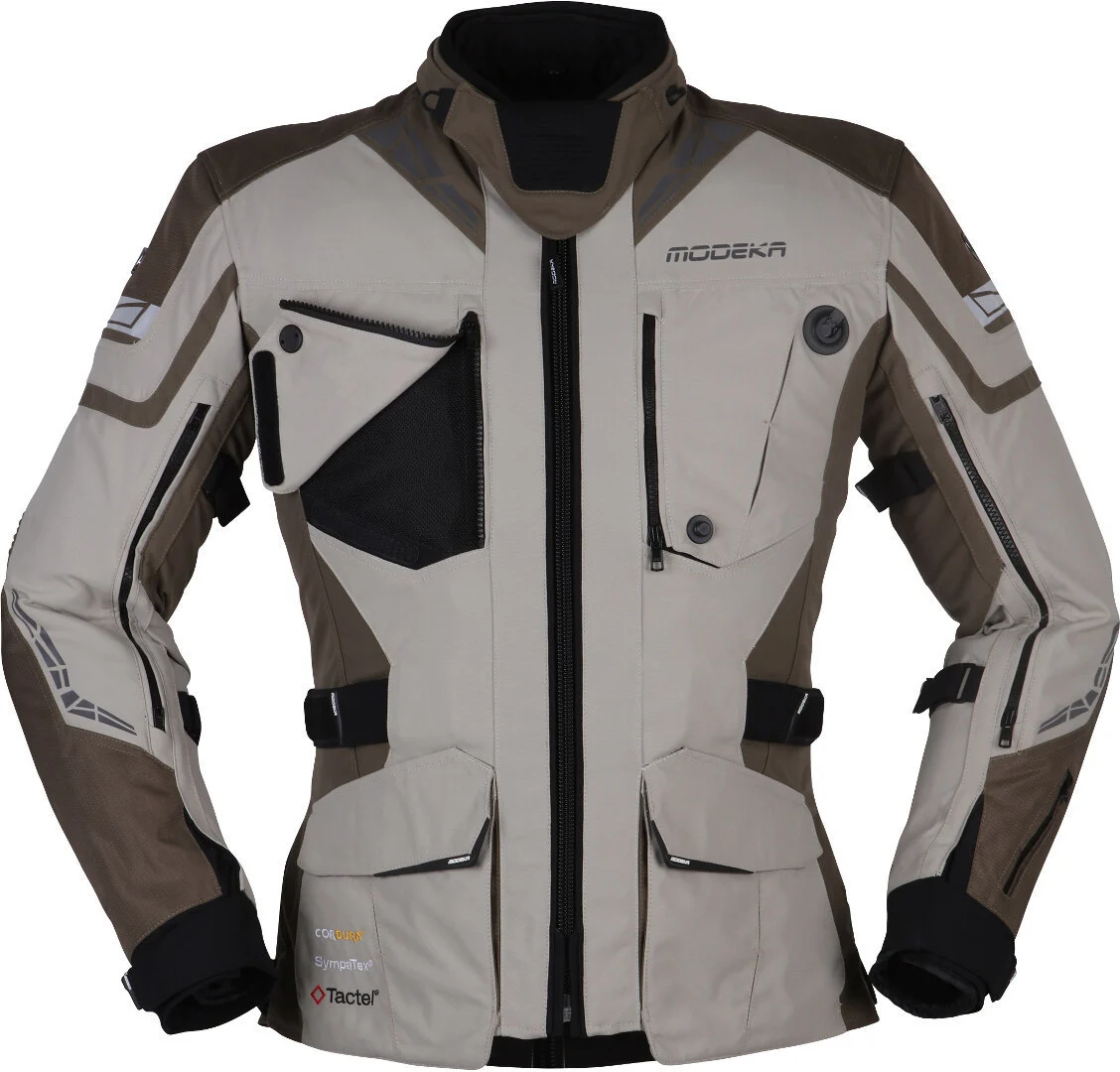 Modeka Panamericana 2 Motorcycle Textile Jacket grey/brown