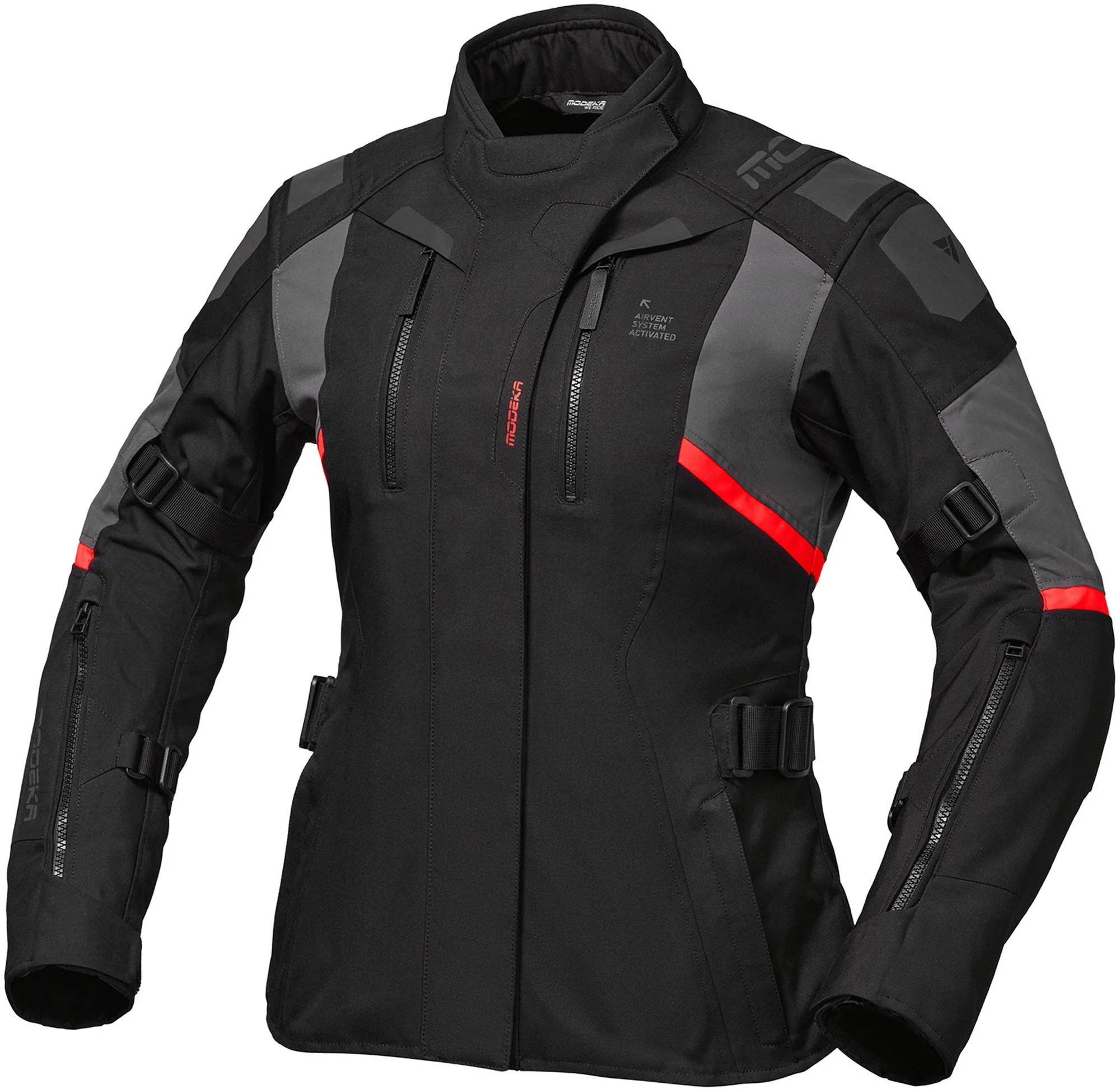 Modeka Striker III Ladies Motorcycle Textile Jacket black/dark grey