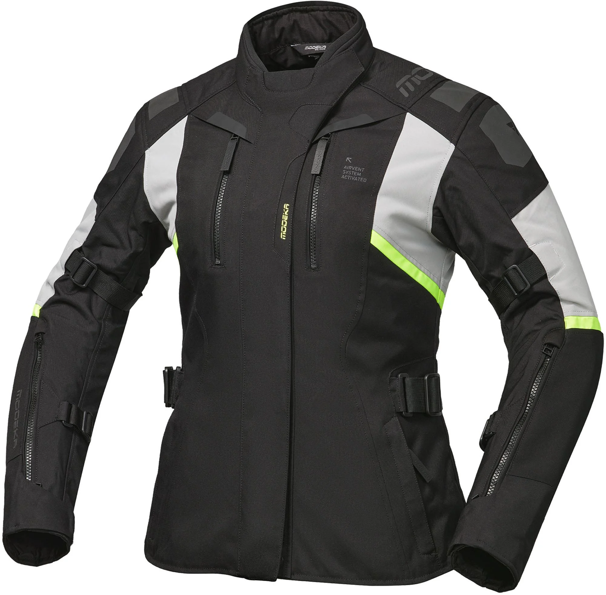 Modeka Striker III Ladies Motorcycle Textile Jacket black/light grey