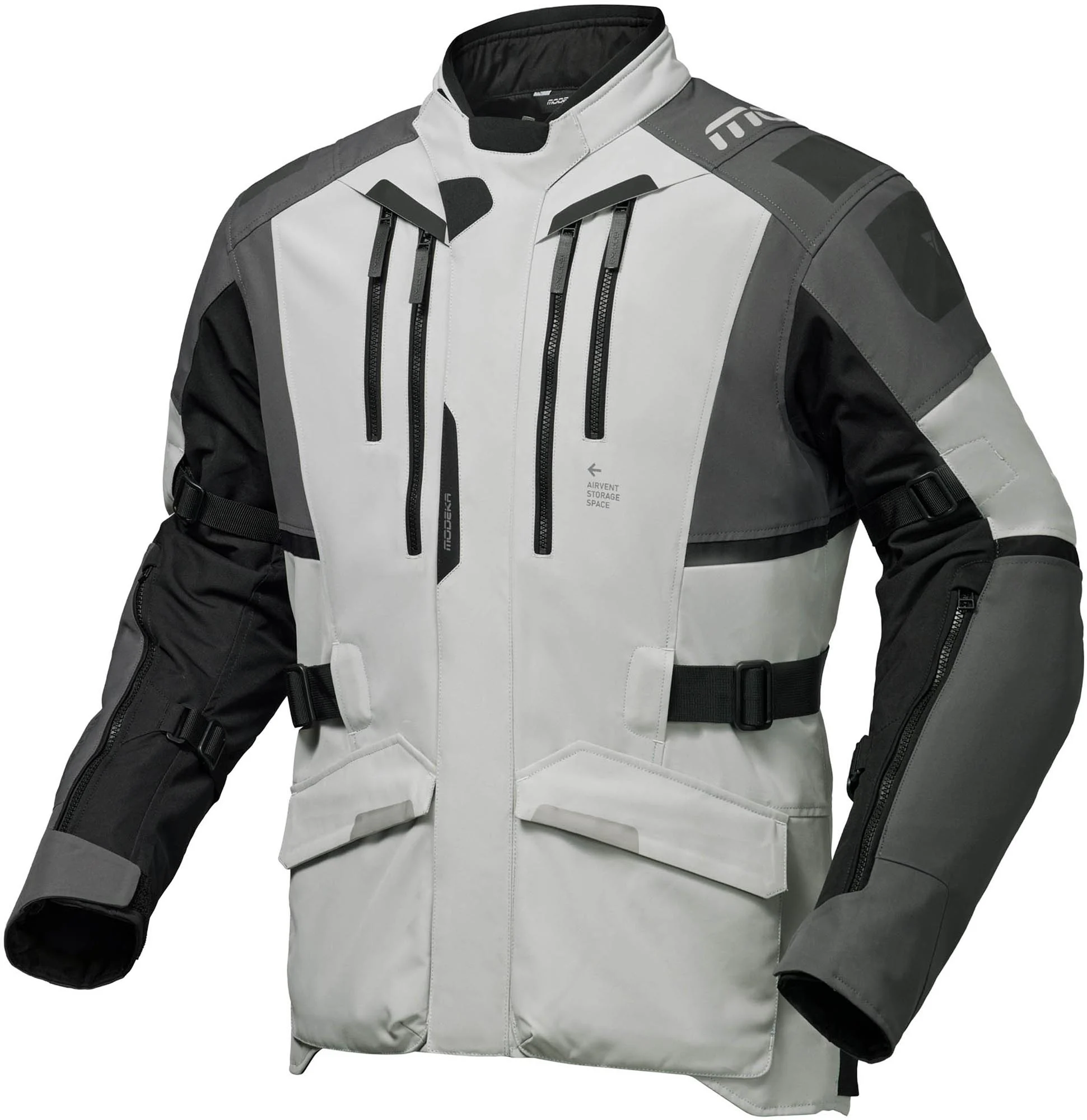 Modeka Striker III Motorcycle Textile Jacket light grey/black