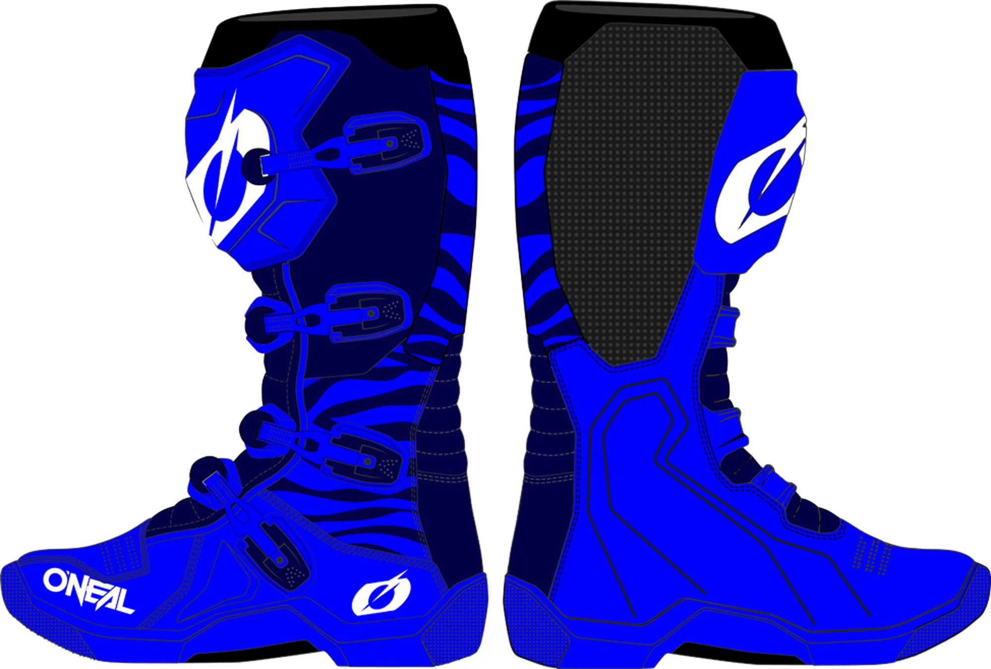 Oneal 3SRS Zebra Motocross Boots blue