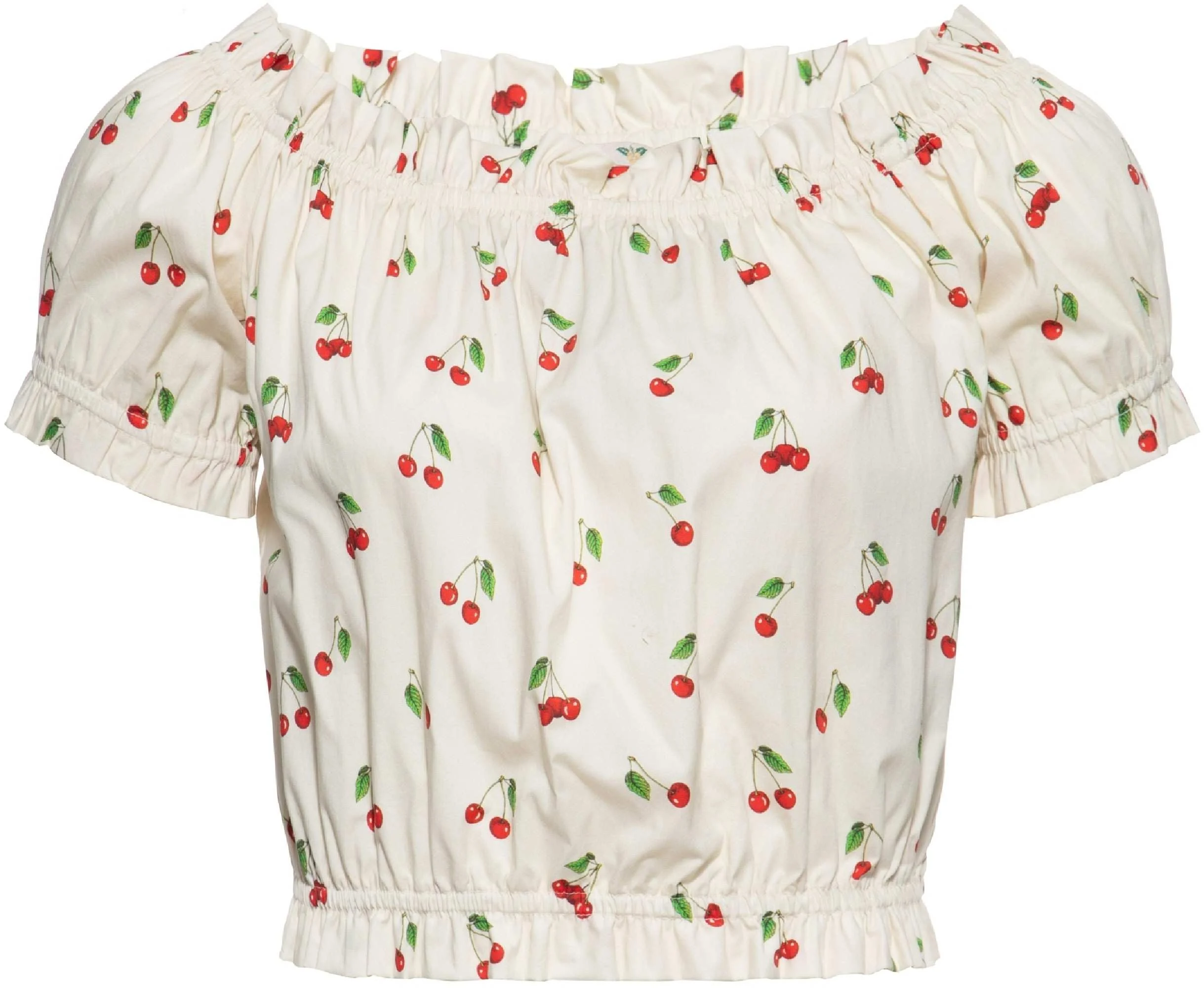Queen Kerosin Cherry Ladies Blouse white/red
