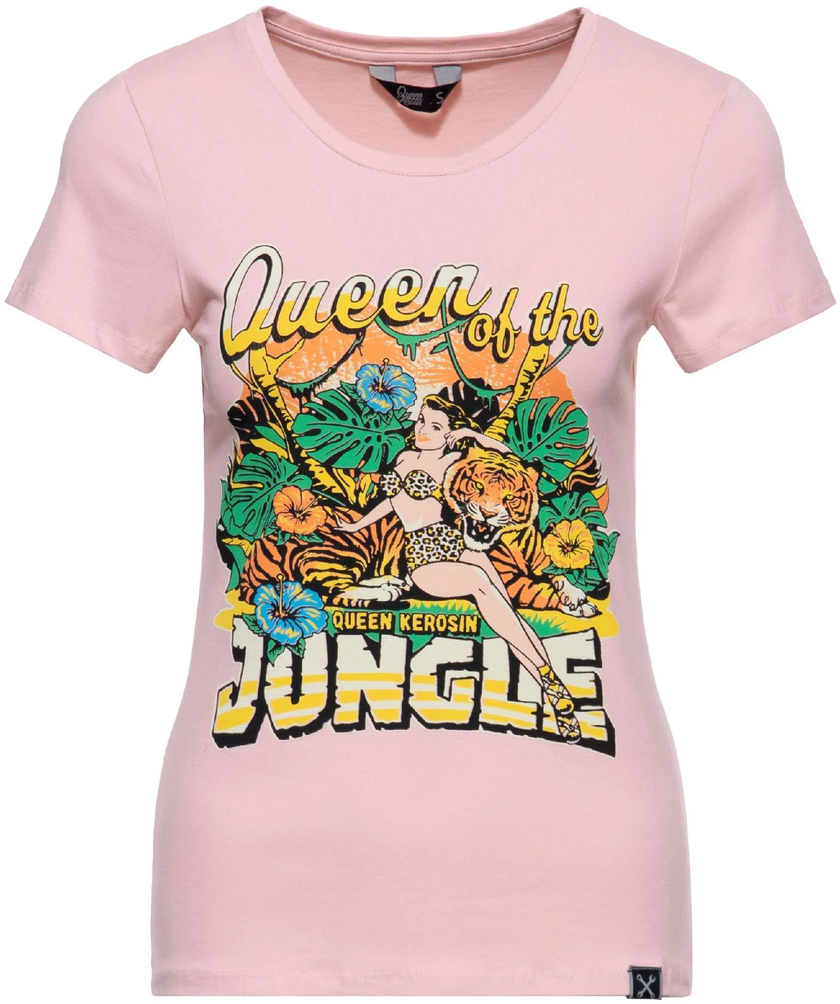 Queen Kerosin Queen Of The Jungle Ladies T-Shirt pink