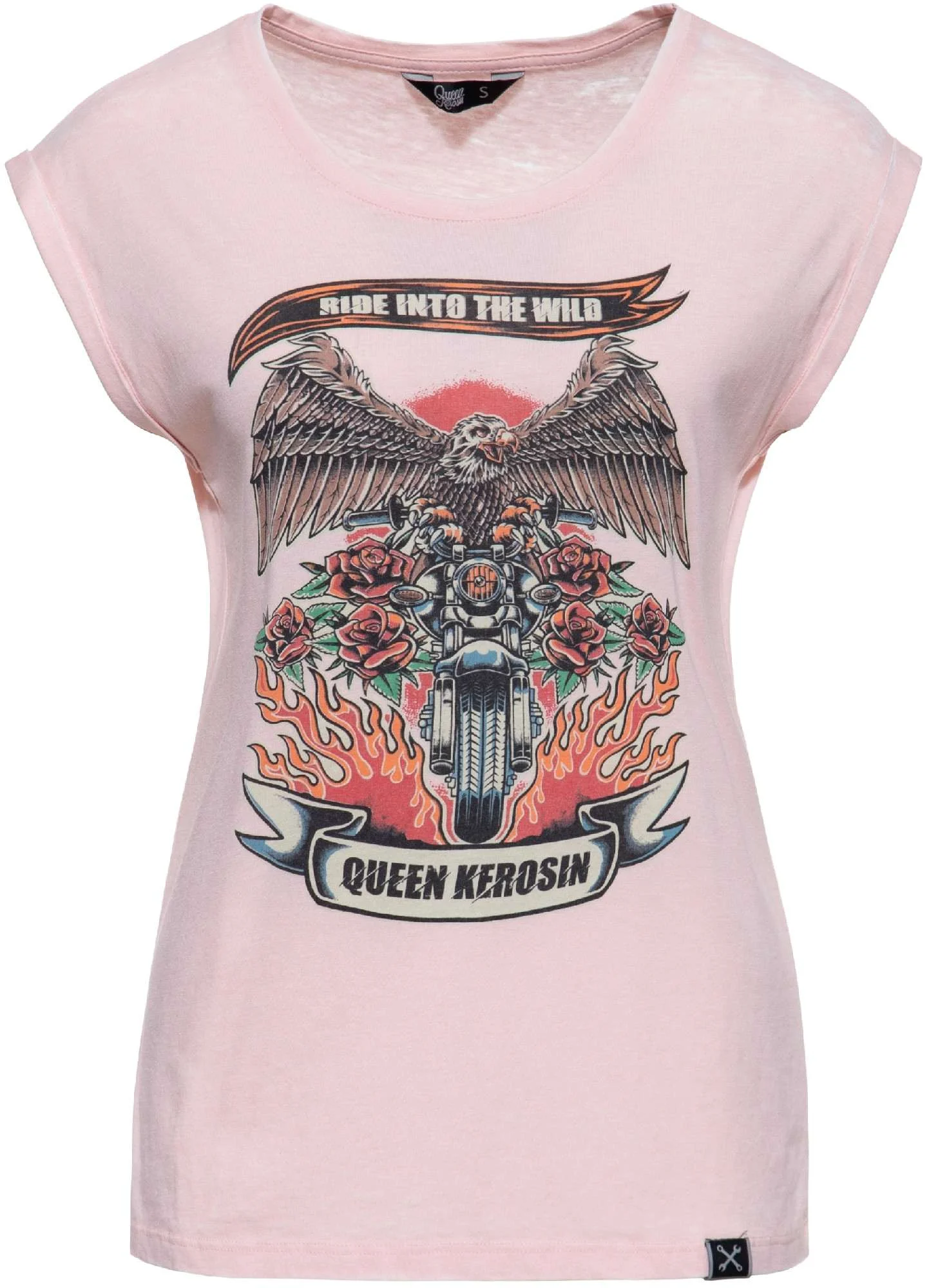 Queen Kerosin Ride Into The Wild Ladies T-Shirt pink