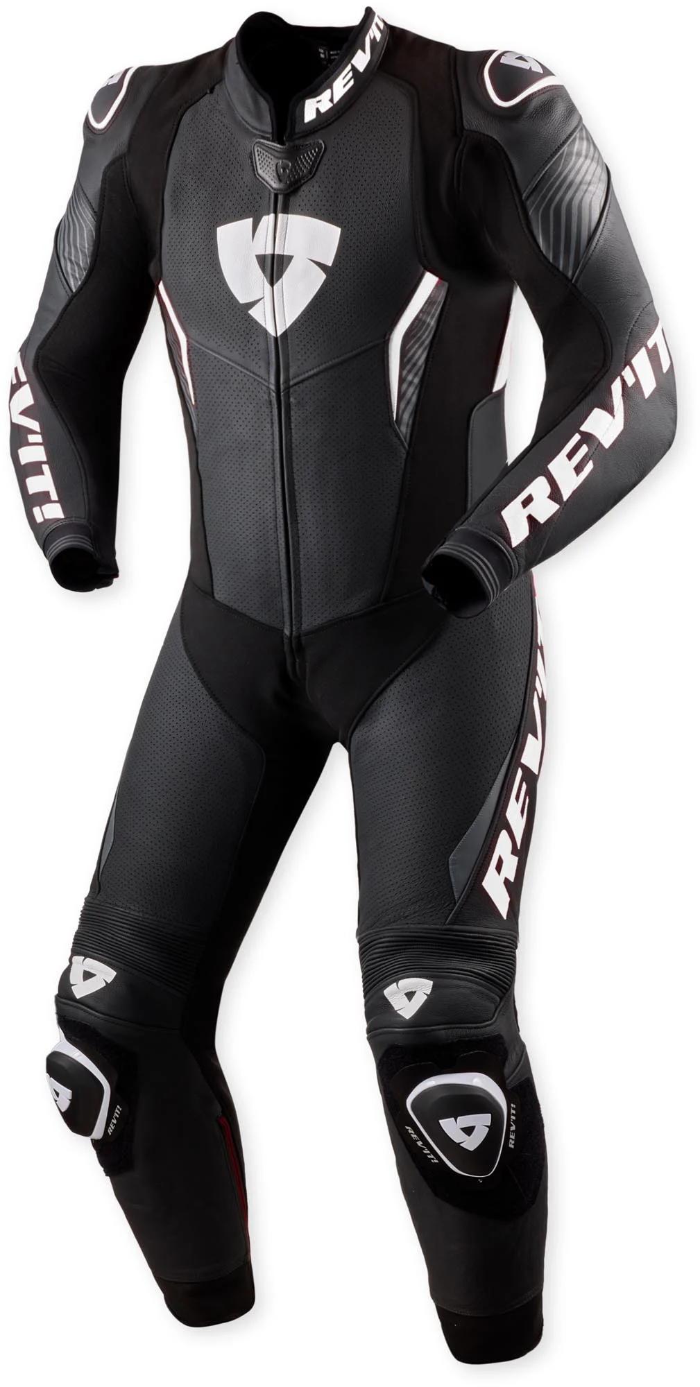 Revit Argon 3 perforated One Piece Motorcycle Leather Suit black/white