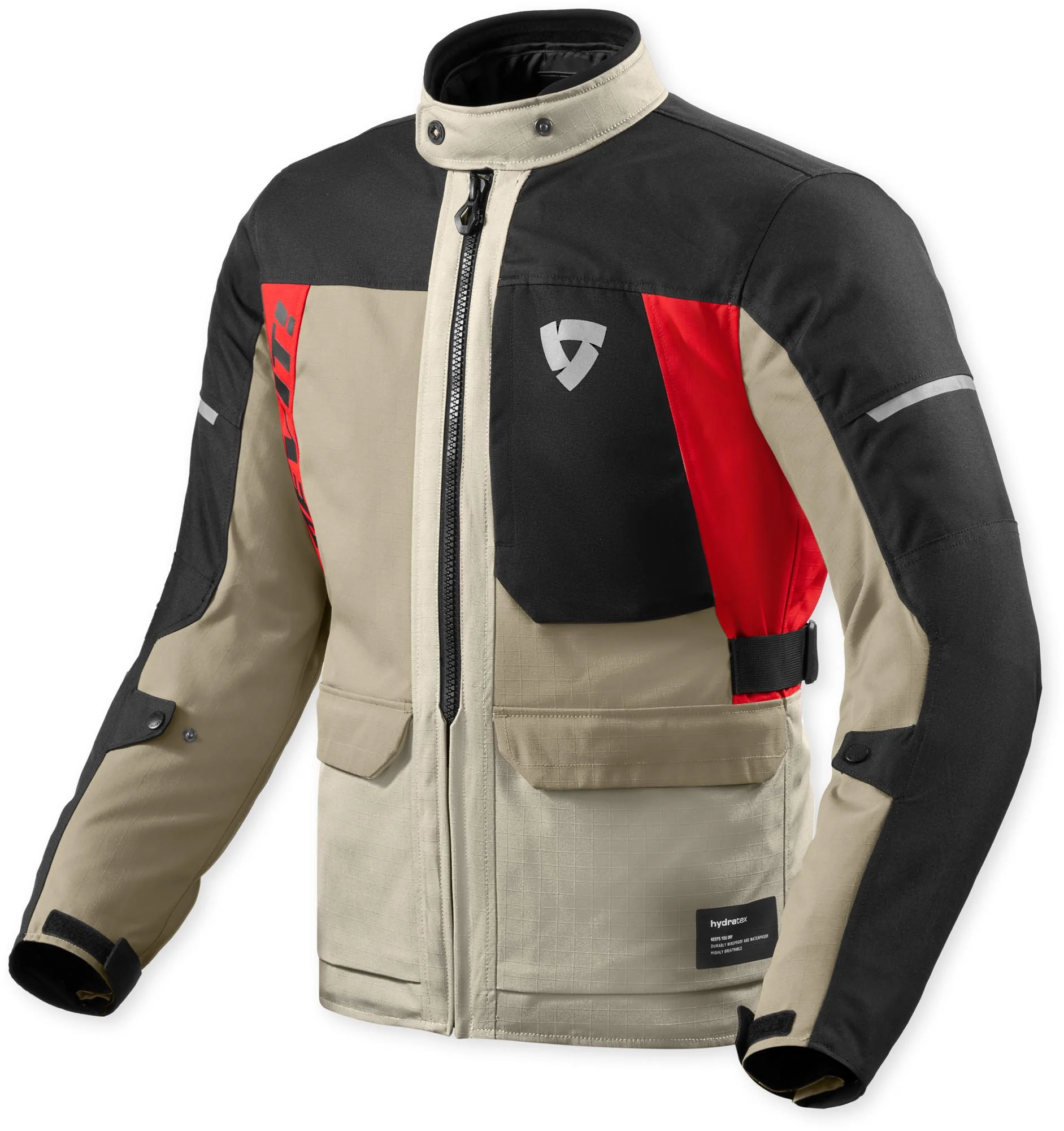 Revit Convergent H2O waterproof Motorcycle Textile Jacket sand/red