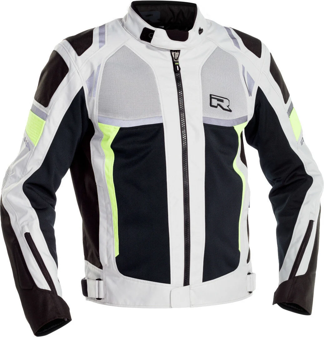 Richa Airstorm waterproof Motorcycle Textile Jacket light grey/black/neon yellow