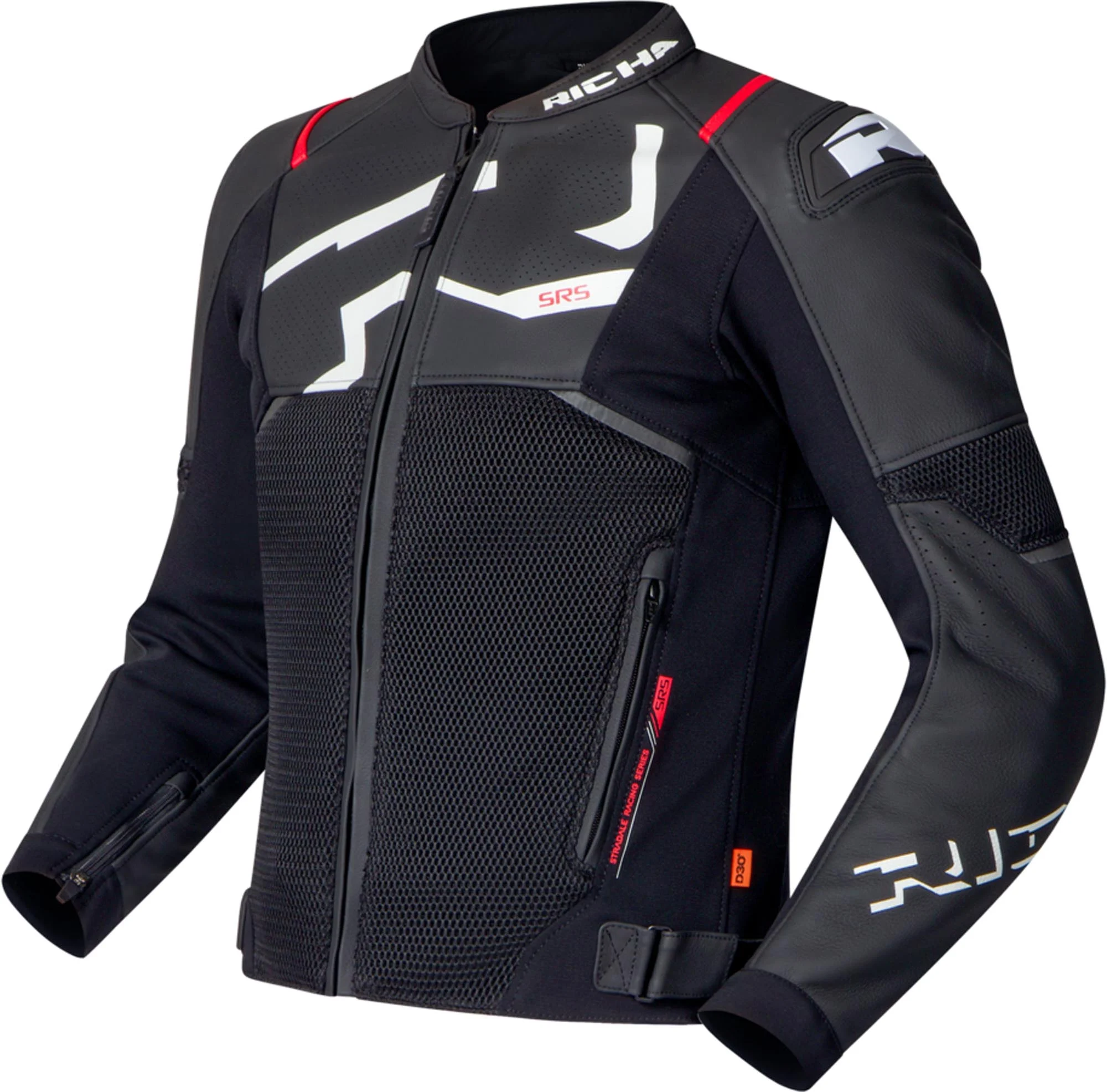 Richa Stradale Evo Motorcycle Leather Jacket black/white
