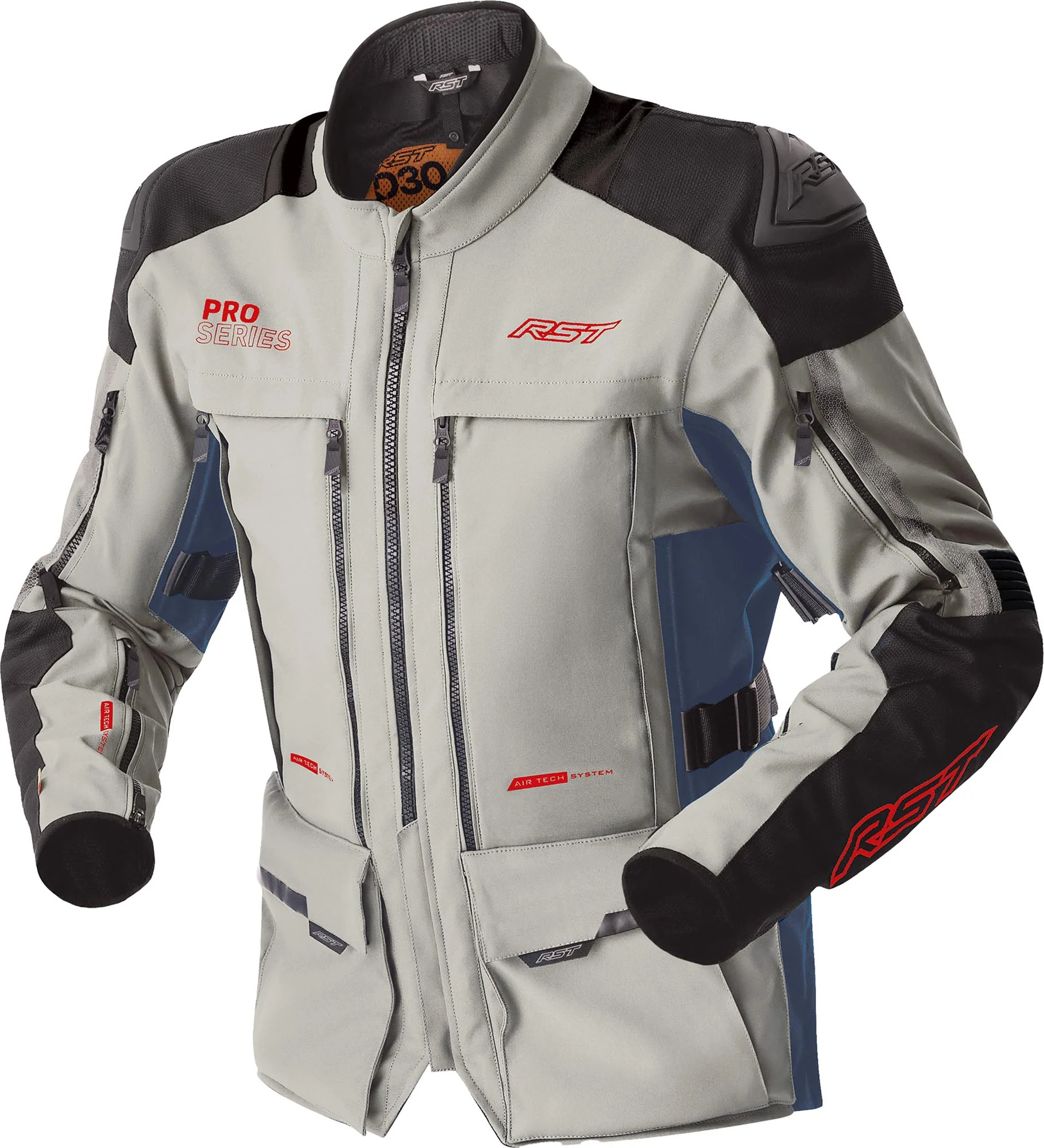 RST Pro Series Adventure D3O waterproof Motorcycle Textile Jacket silver/blue