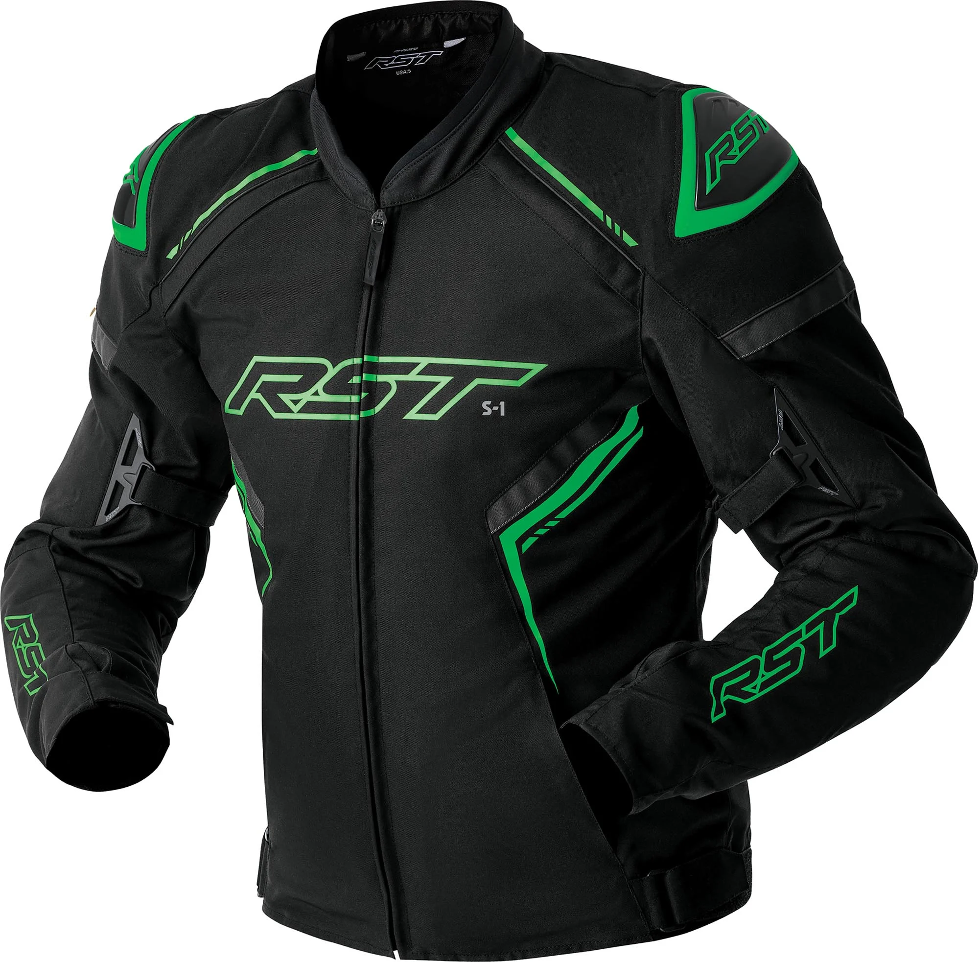 RST S1 D3O waterproof Motorcycle Textile Jacket black/neon-green