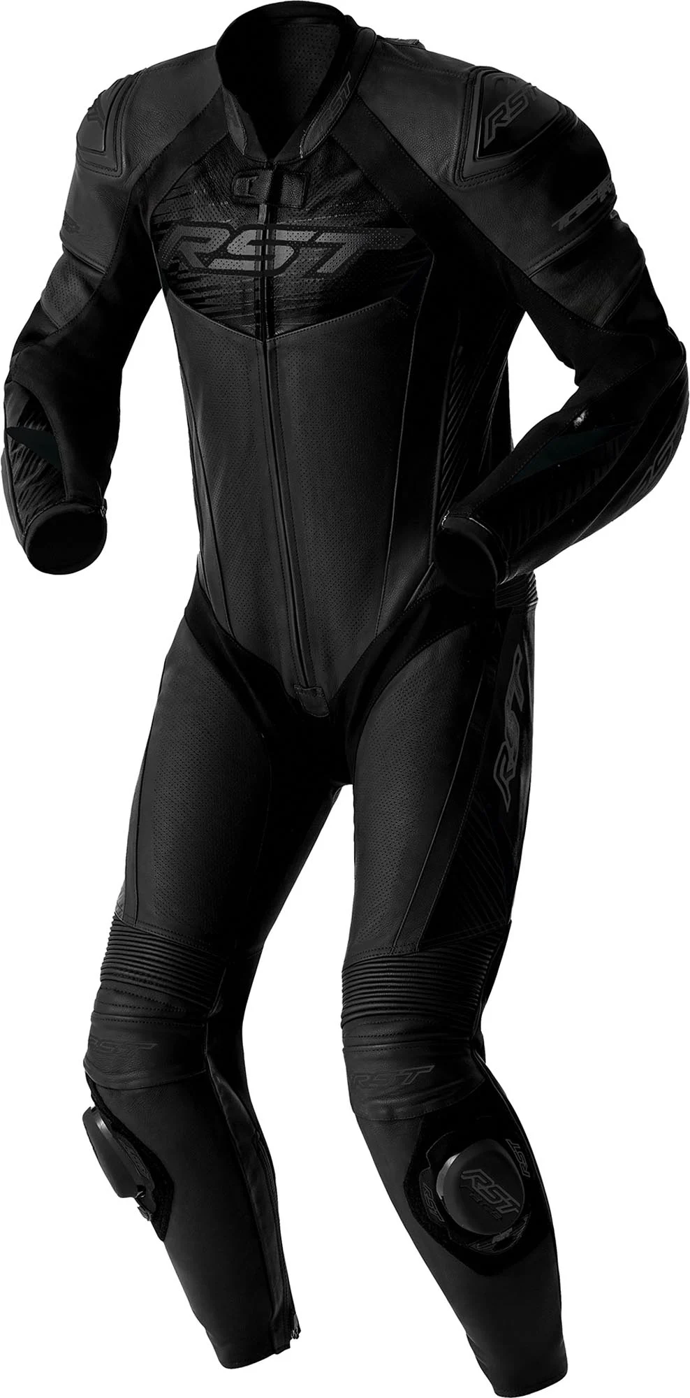 RST Tractech Evo D3O perforated 1-Piece Motorcycle Leather Suit black