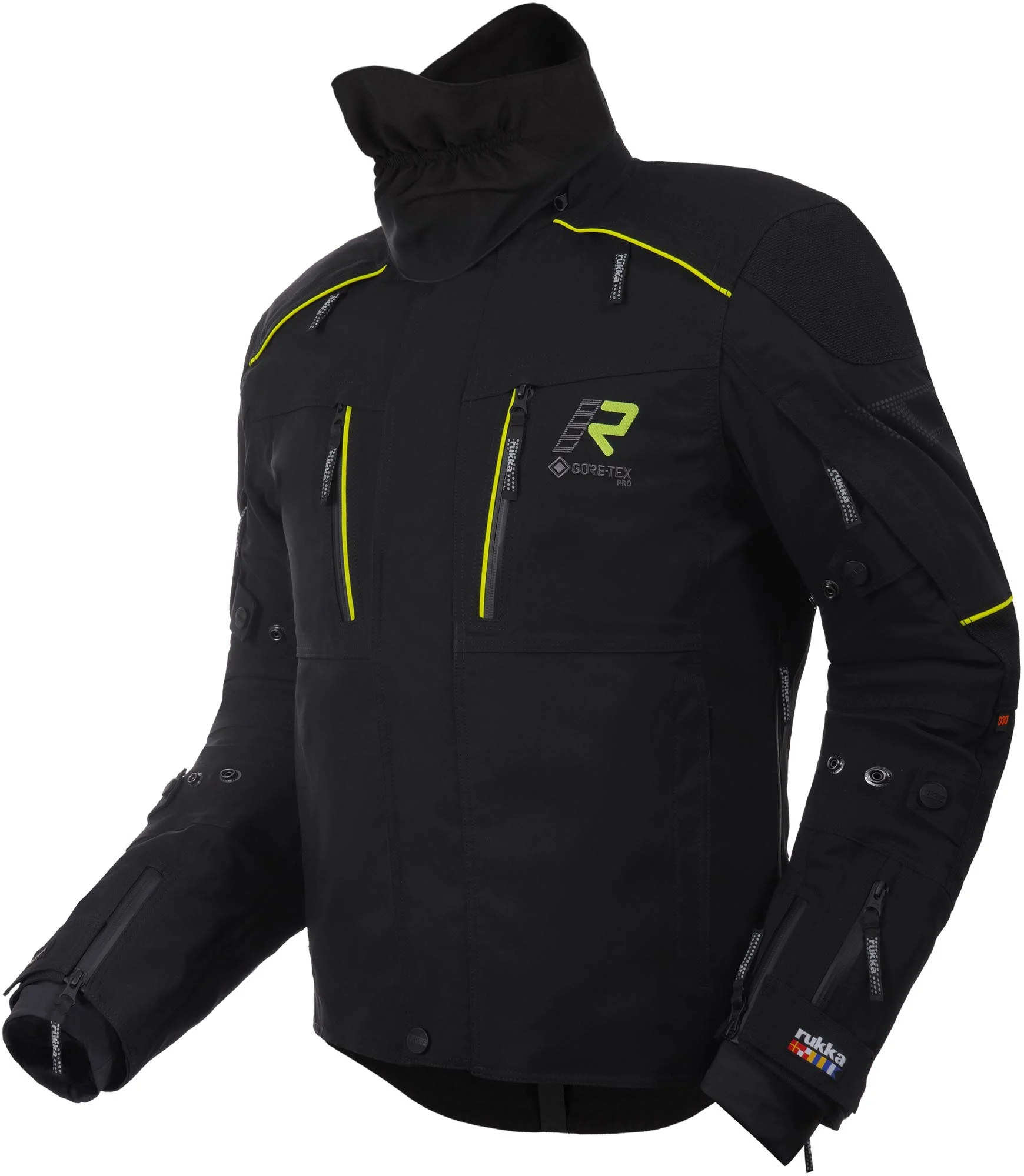 Rukka Flexo-R waterproof Motorcycle Textile Jacket black/yellow