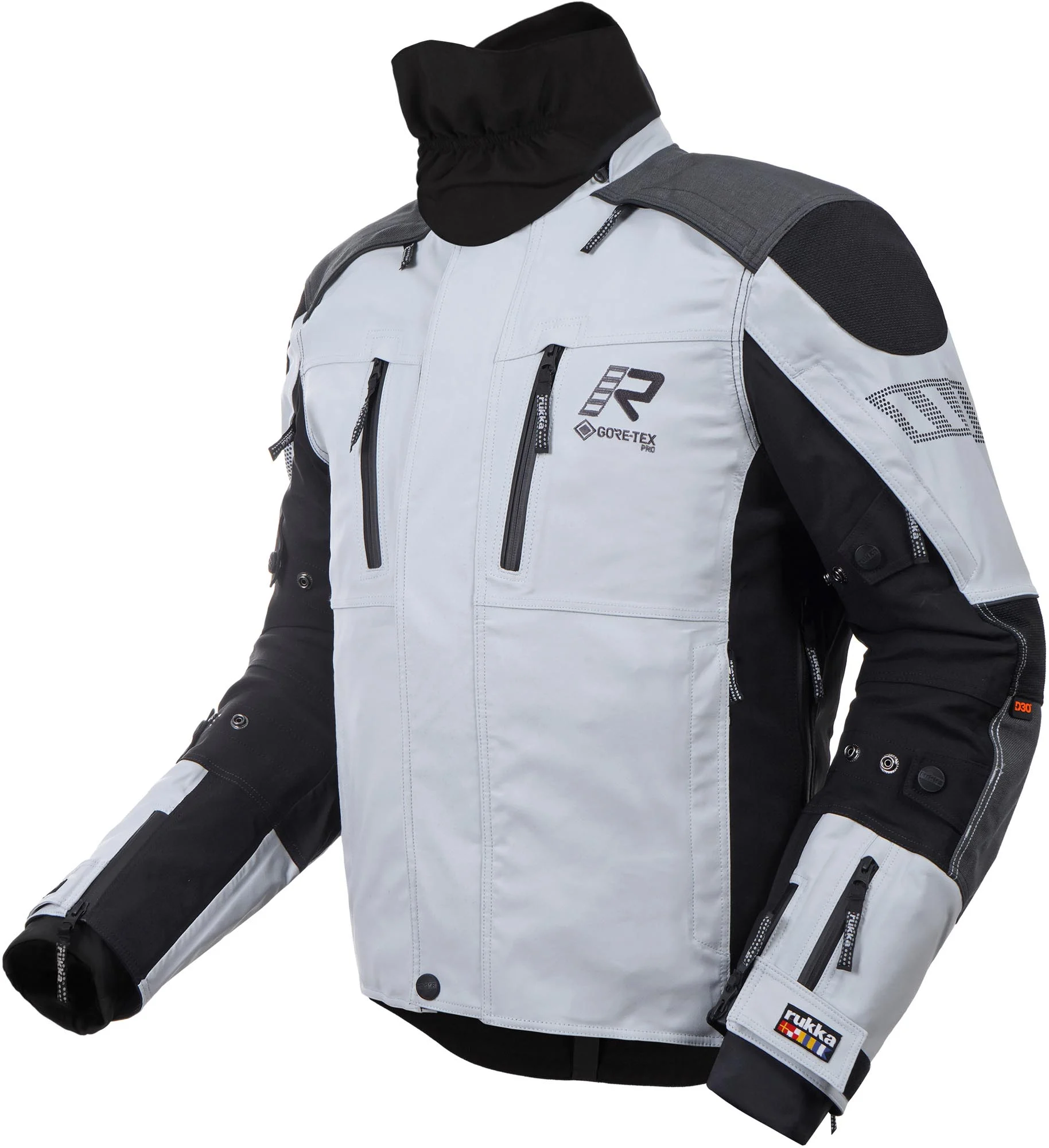 Rukka Flexo-R waterproof Motorcycle Textile Jacket white/grey/black