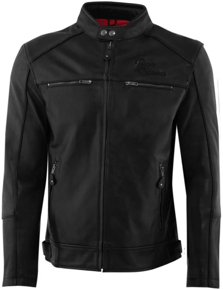Rusty Stitches Chase Motorcycle Leather Jacket black