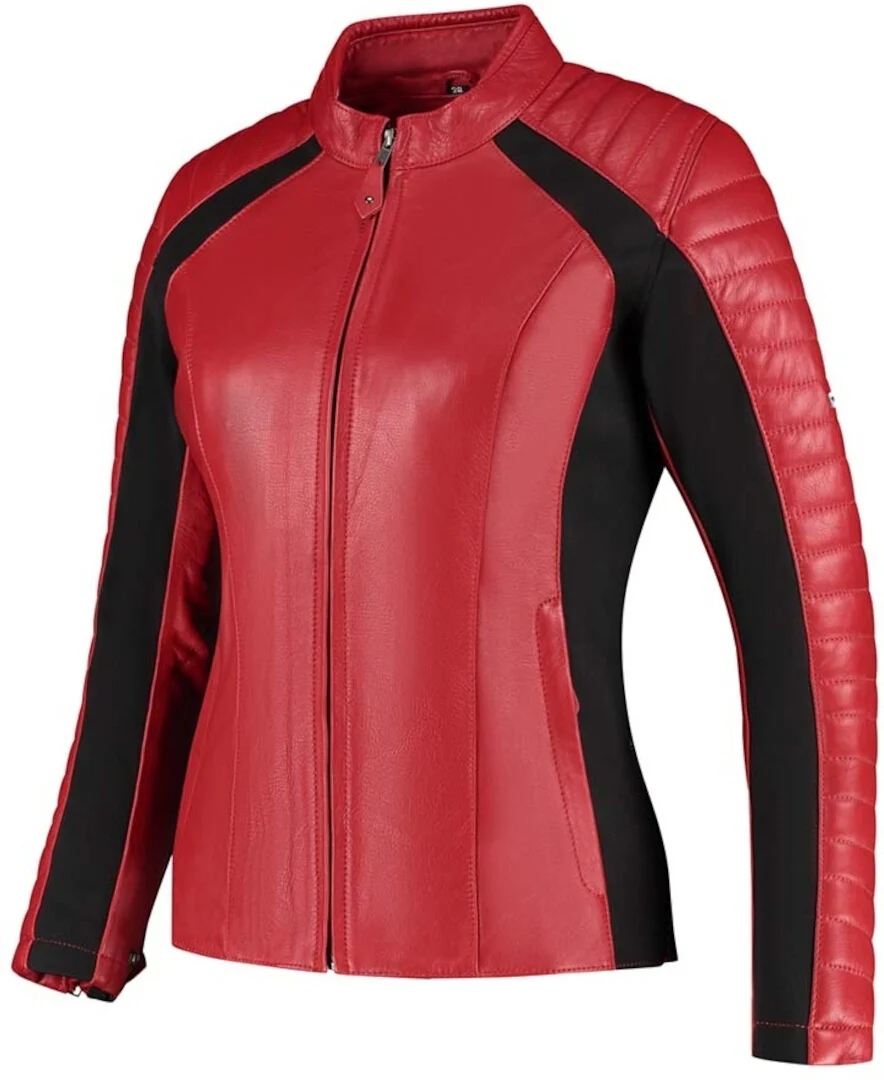 Rusty Stitches Donna Ladies Motorcycle Leather Jacket red/black