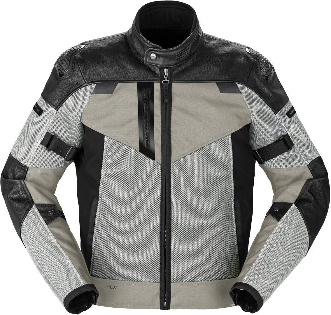 Spidi Vent Pro Motorcycle Leather Jacket Black/Ice