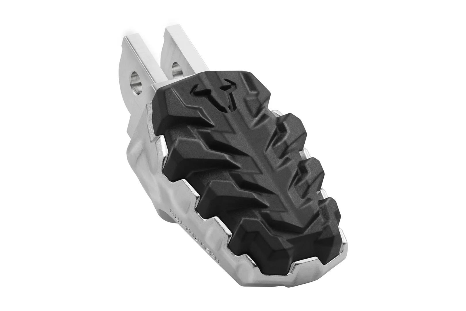 SW-Motech EVO footrest kit - Silver/black. Aprilia Tuareg 660 Rally (24-).