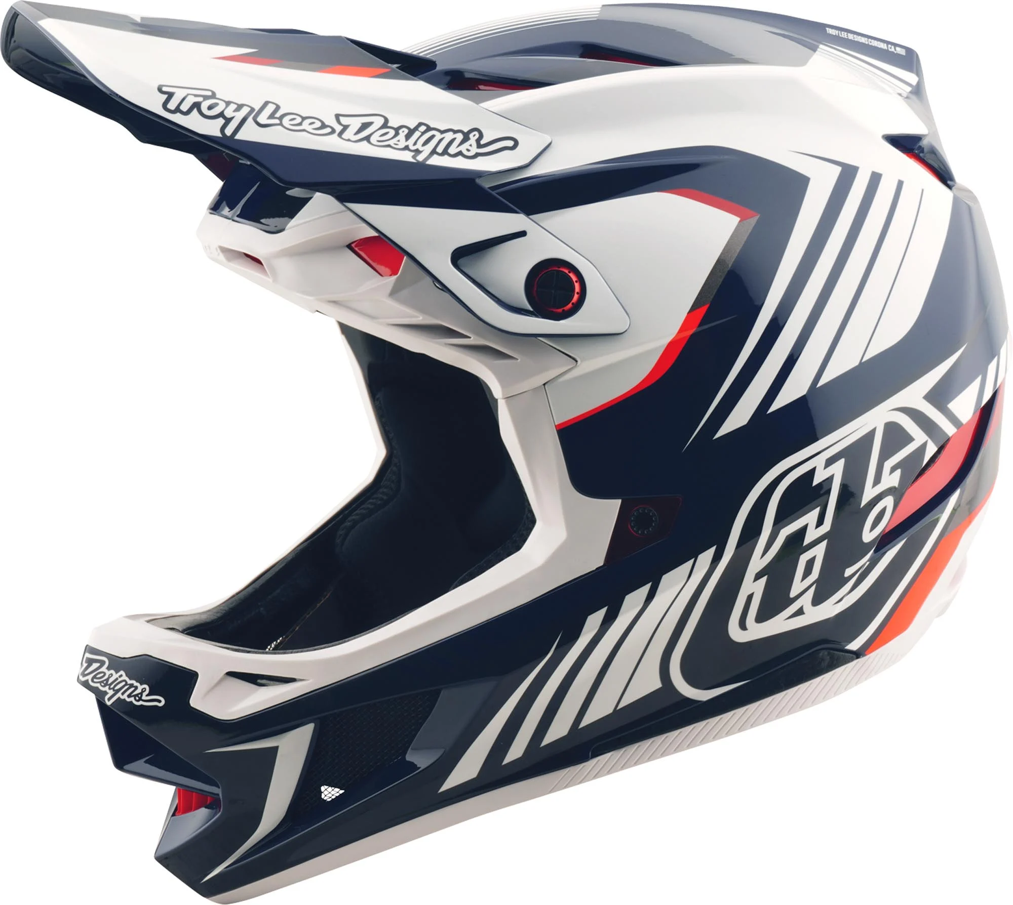 Troy Lee Designs D4 Qualifer Polyacrylite MIPS Downhill Helmet blue/white