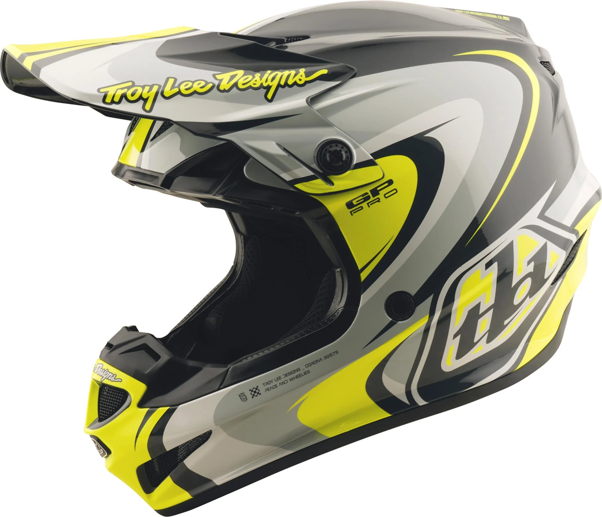 Troy Lee Designs GP Pro Crossover MIPS Motocross Helmet black/grey/fluo-yellow
