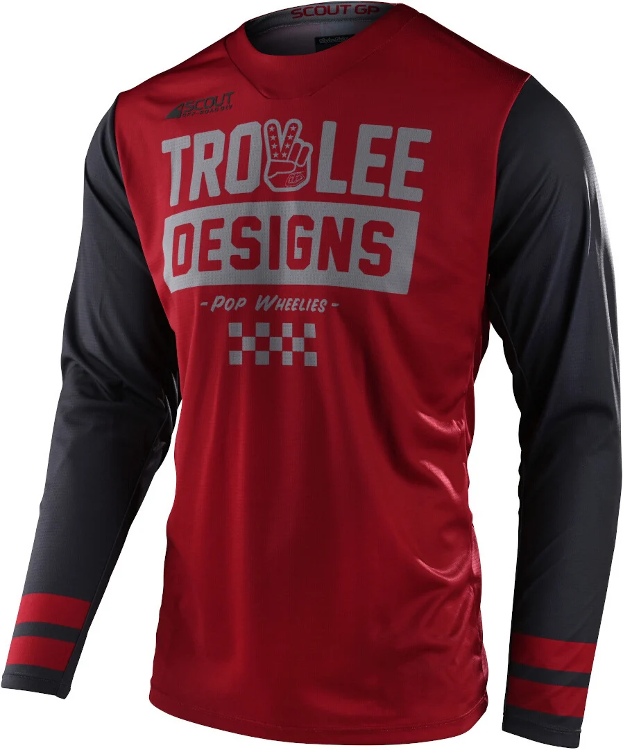 Troy Lee Designs Scout GP Peace & Wheelies Motocross Jersey red/black